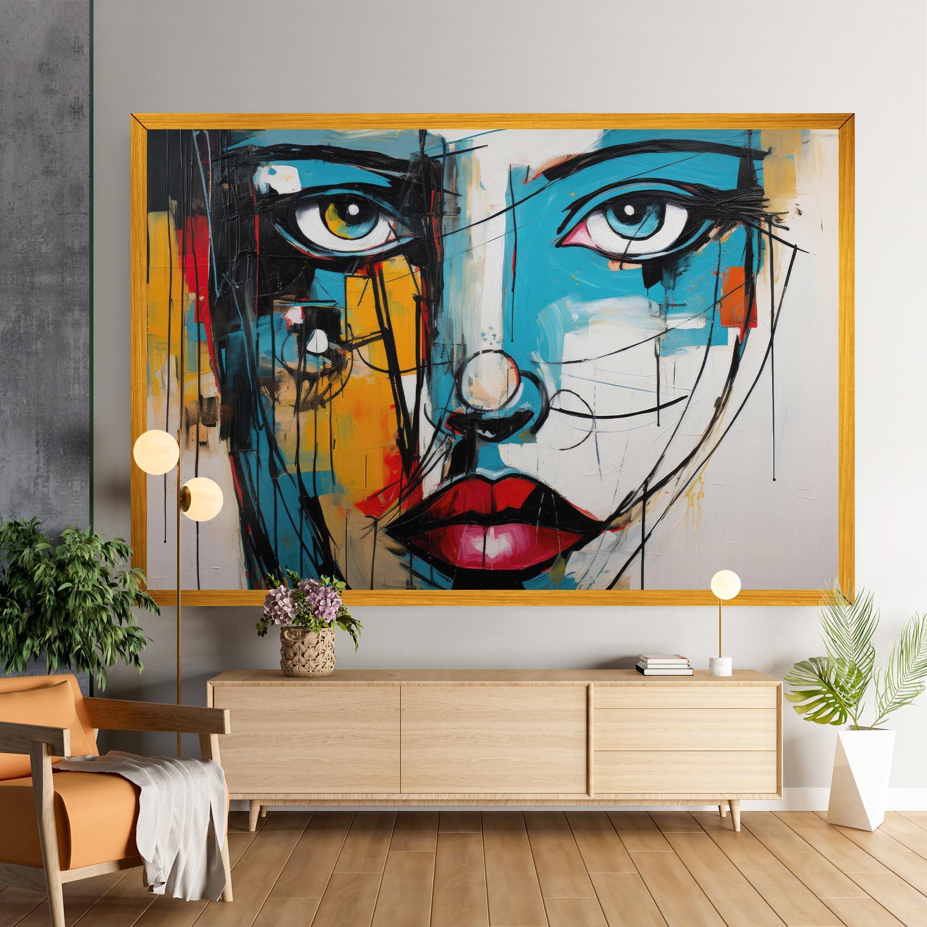 Vászonkép Abstract Drawing Portret mockup 9