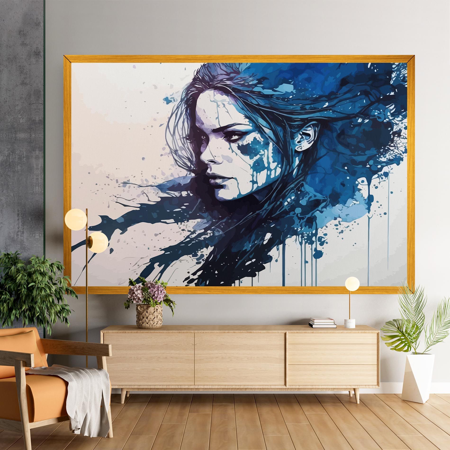 Blue Hair Portrait mockup 9