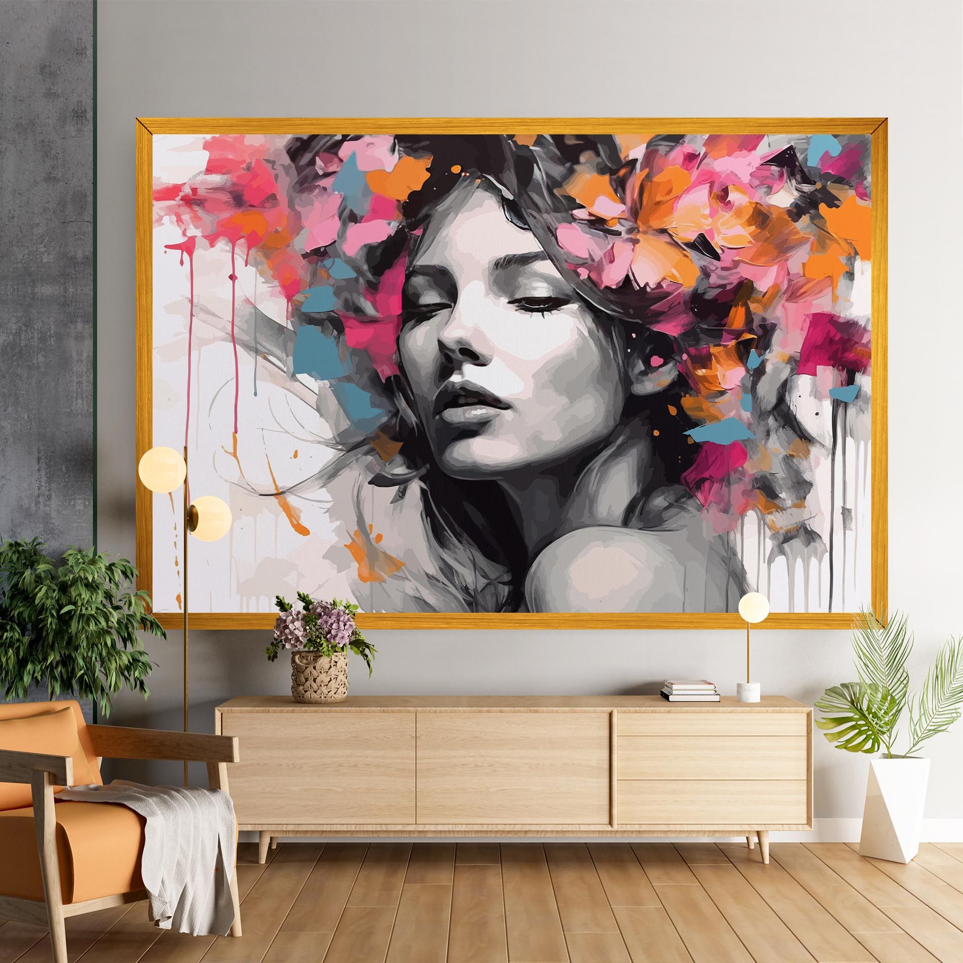 Colorful Flower Portrait mockup 9
