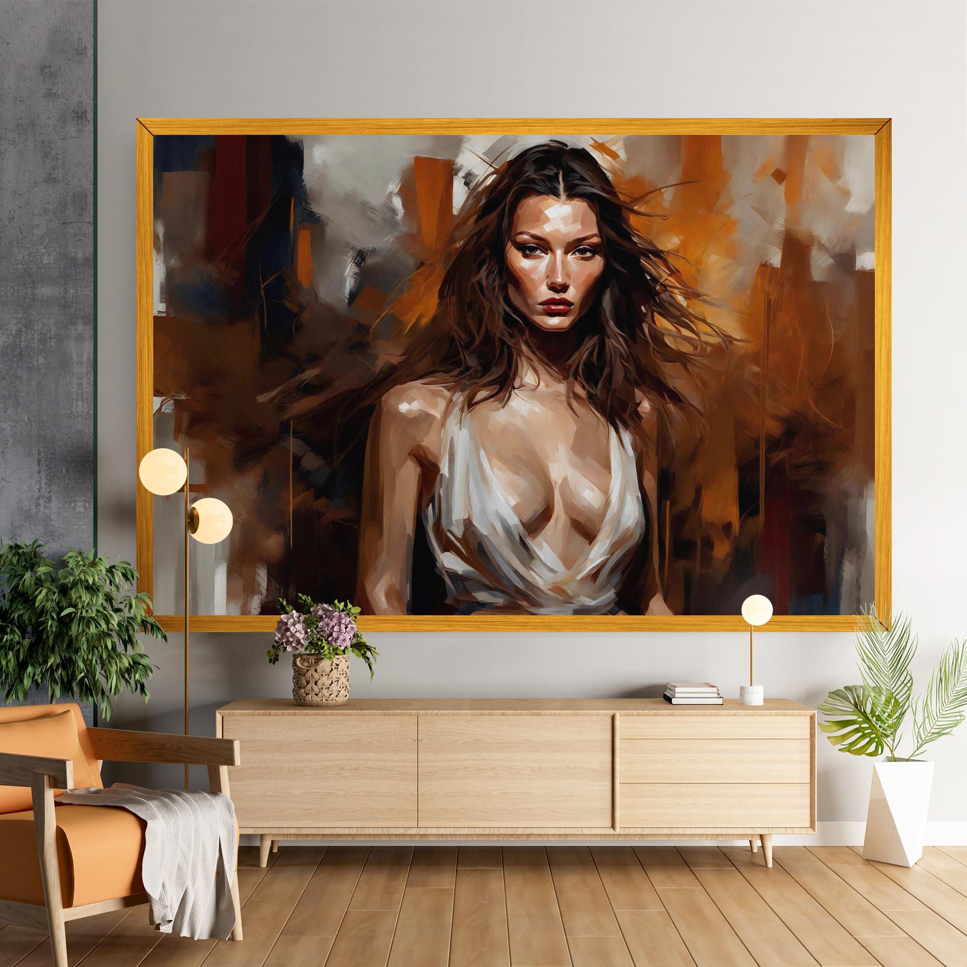 Vászonkép Long Brown Hair Woman mockup 9