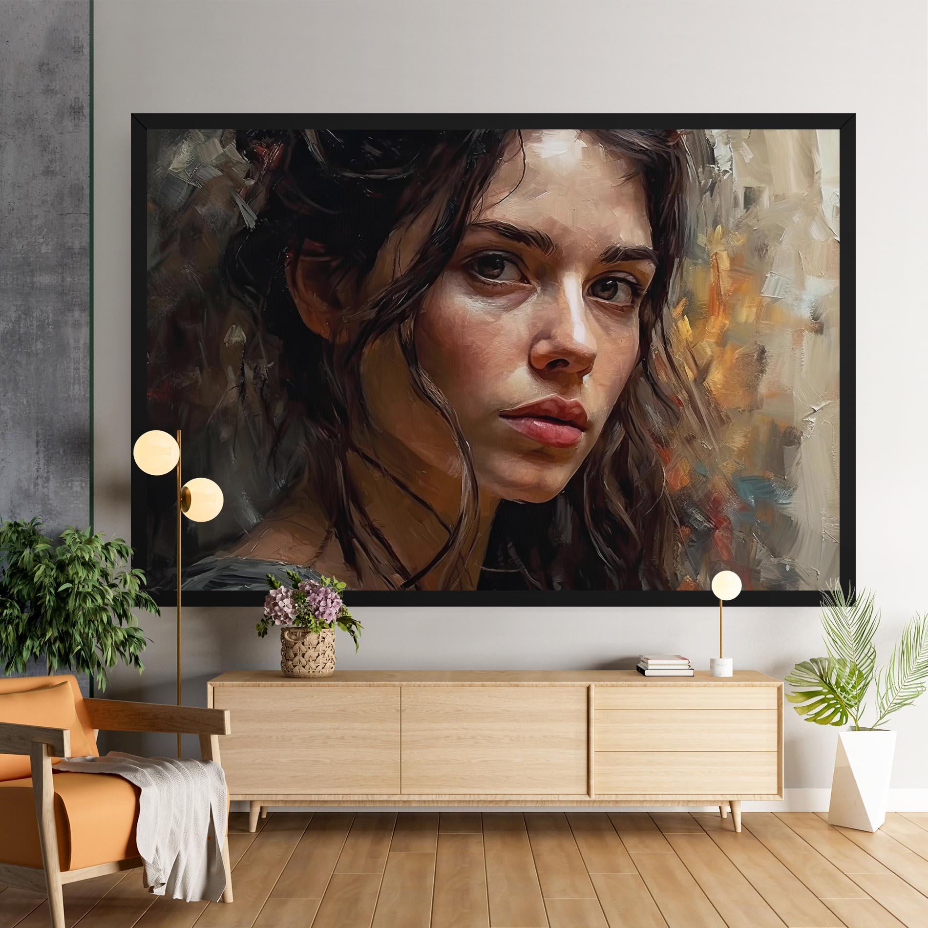 Vászonkép Closeup Impasto Portrait mockup 9