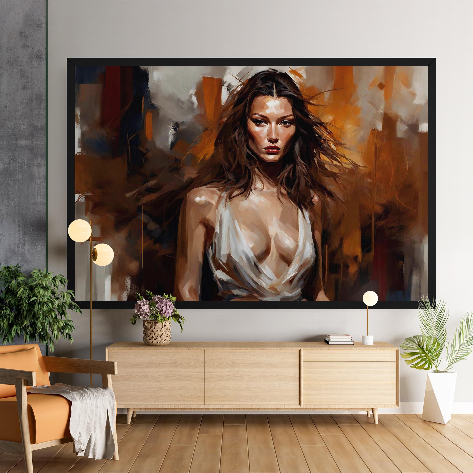 Vászonkép Long Brown Hair Woman mockup 9