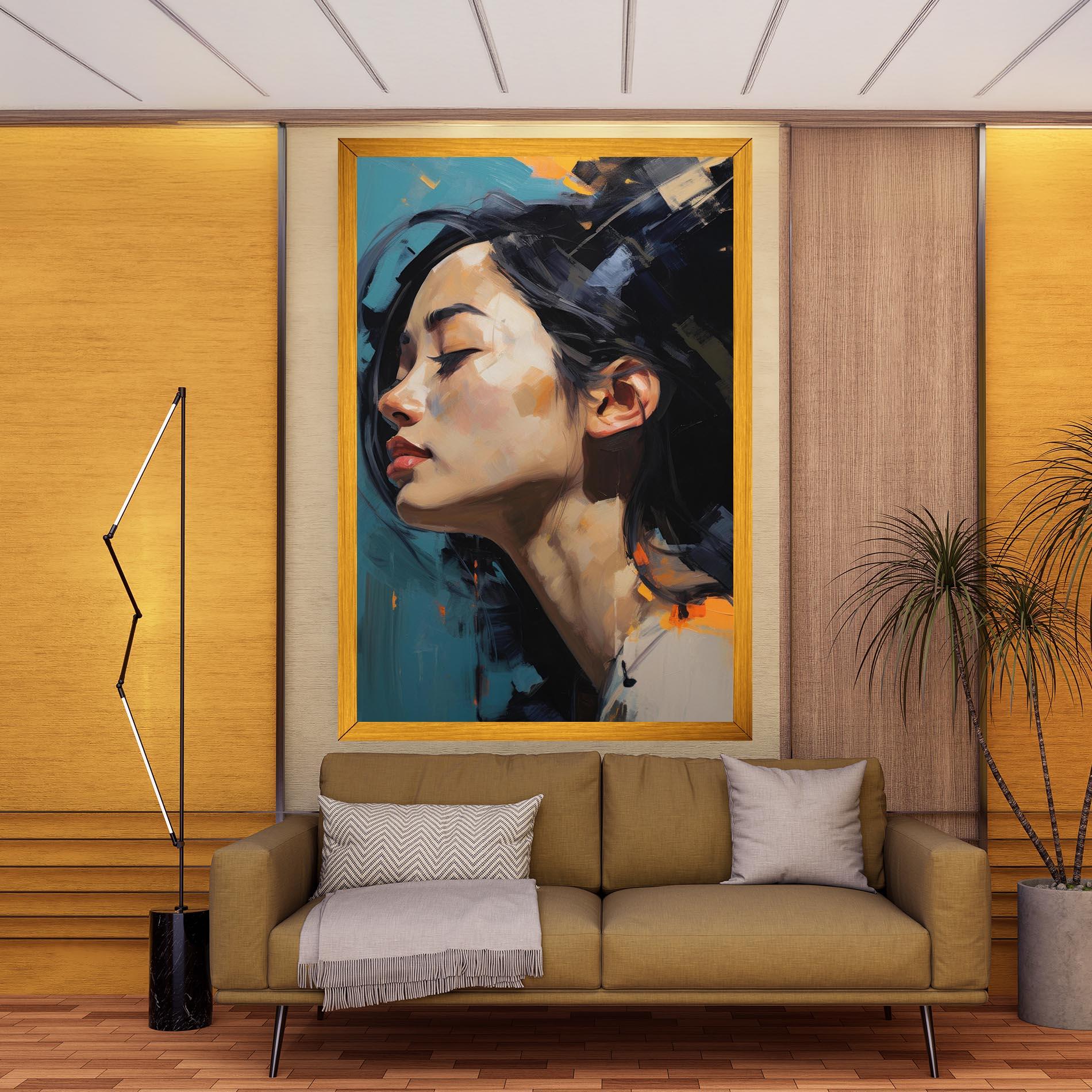 Vászonkép Acrylic Asian Portrait mockup 9