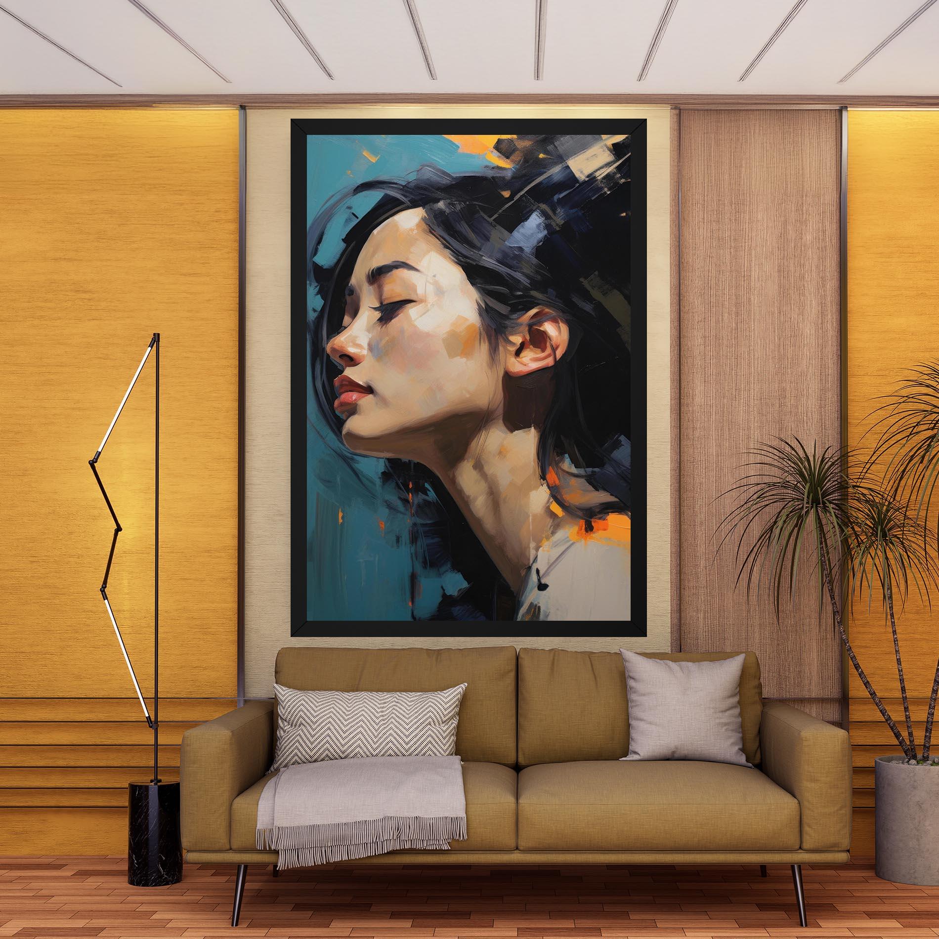 Vászonkép Acrylic Asian Portrait mockup 9