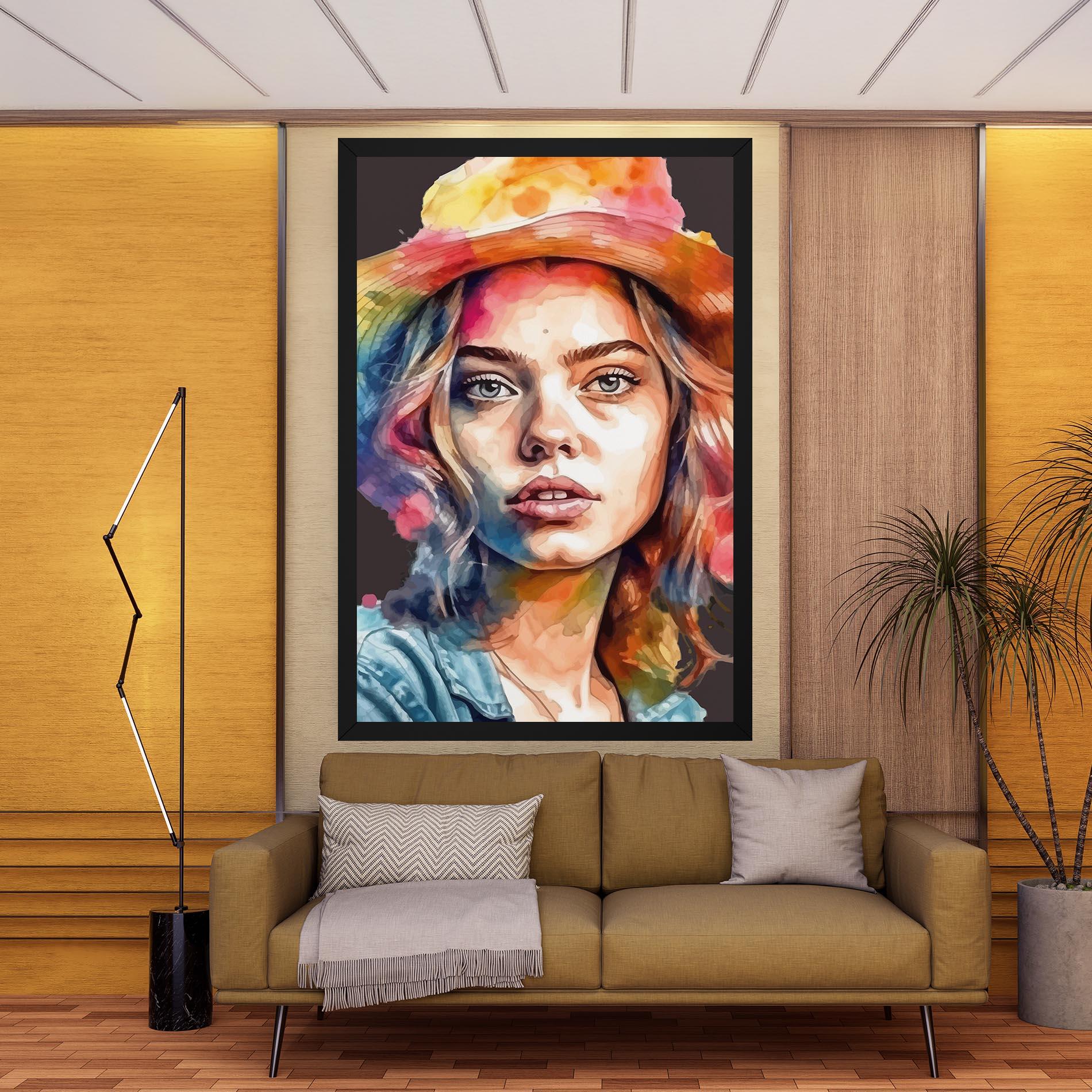Vászonkép Hat Portrait Girl mockup 9