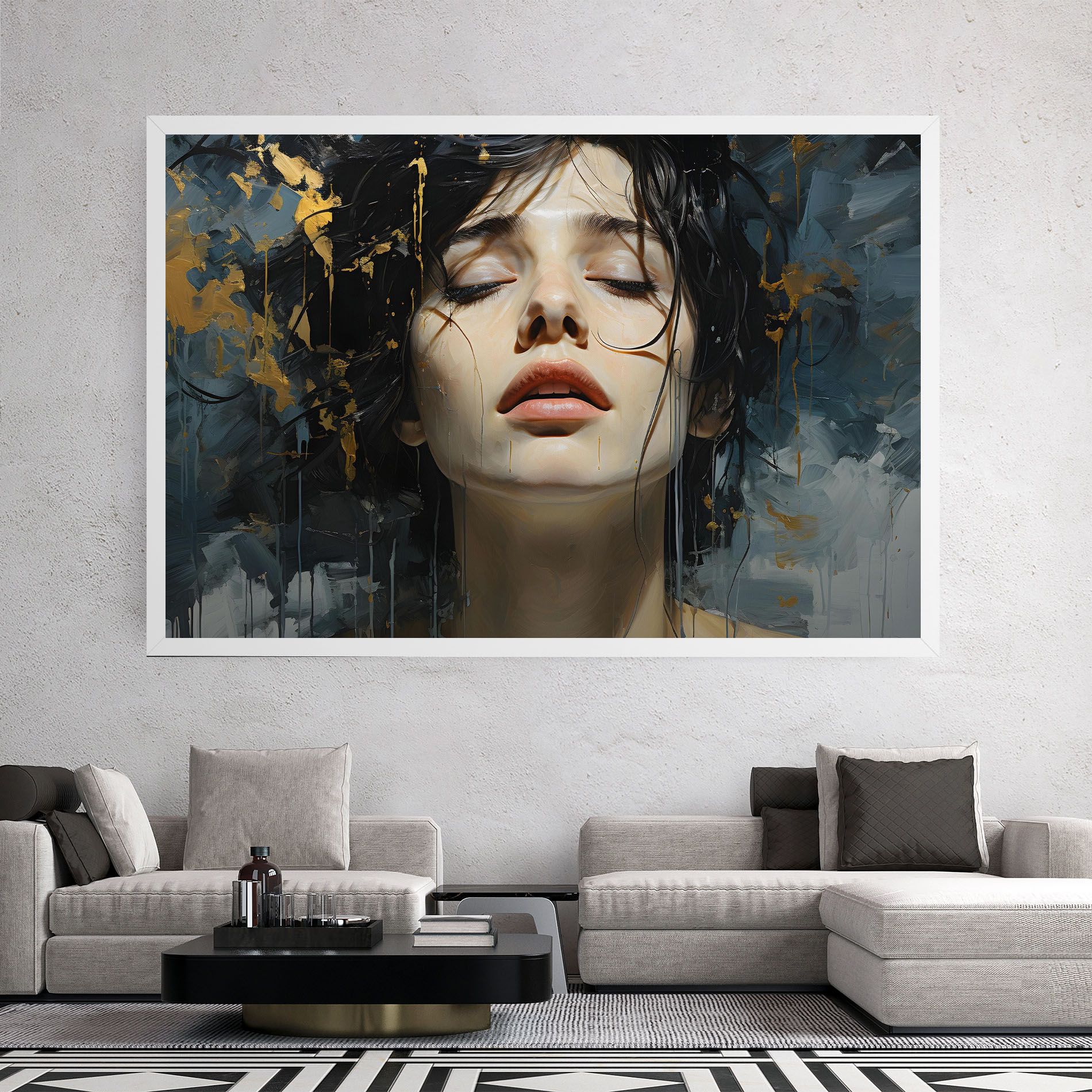 Closed Eyes Woman mockup 2