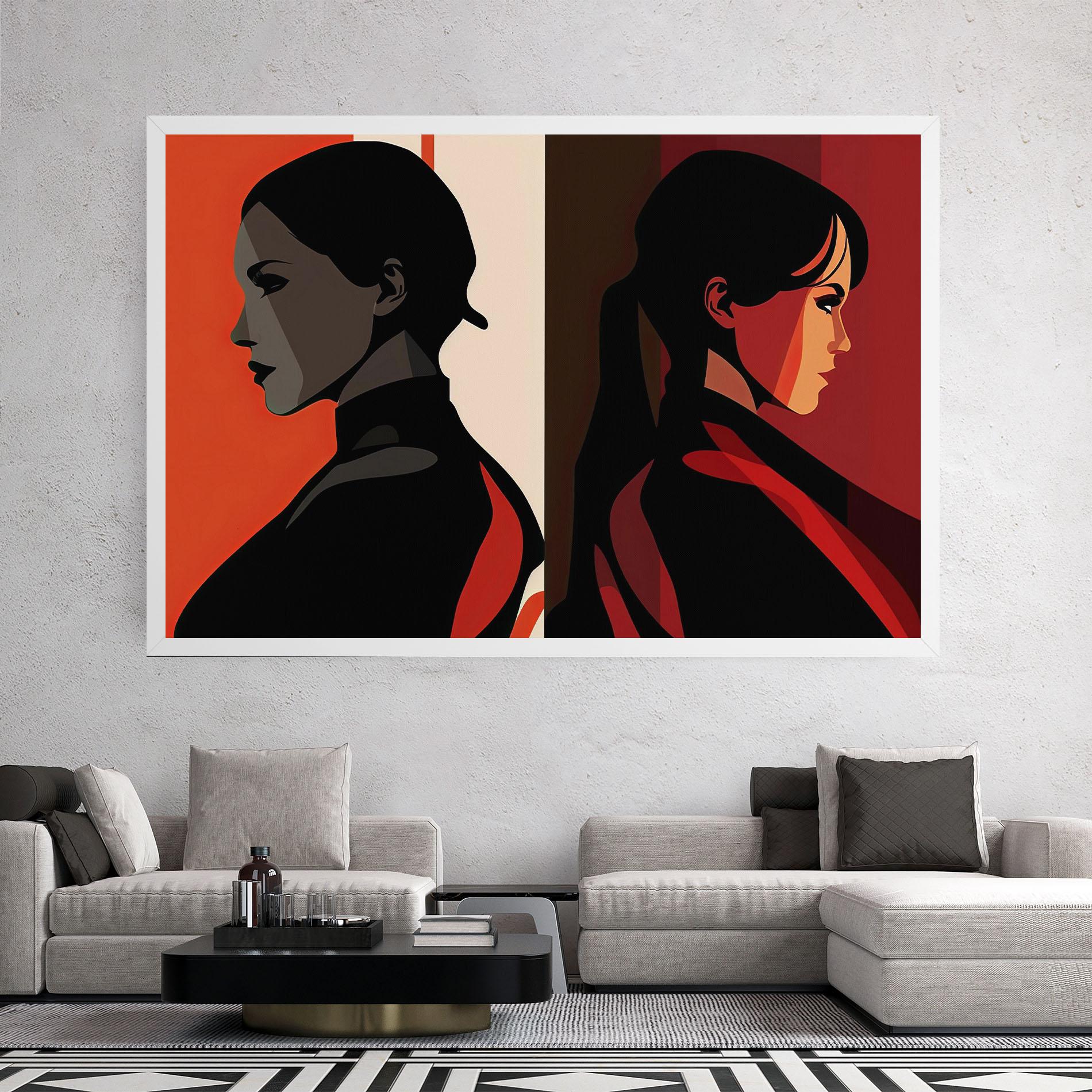 Vászonkép Graphical Portrait mockup 2