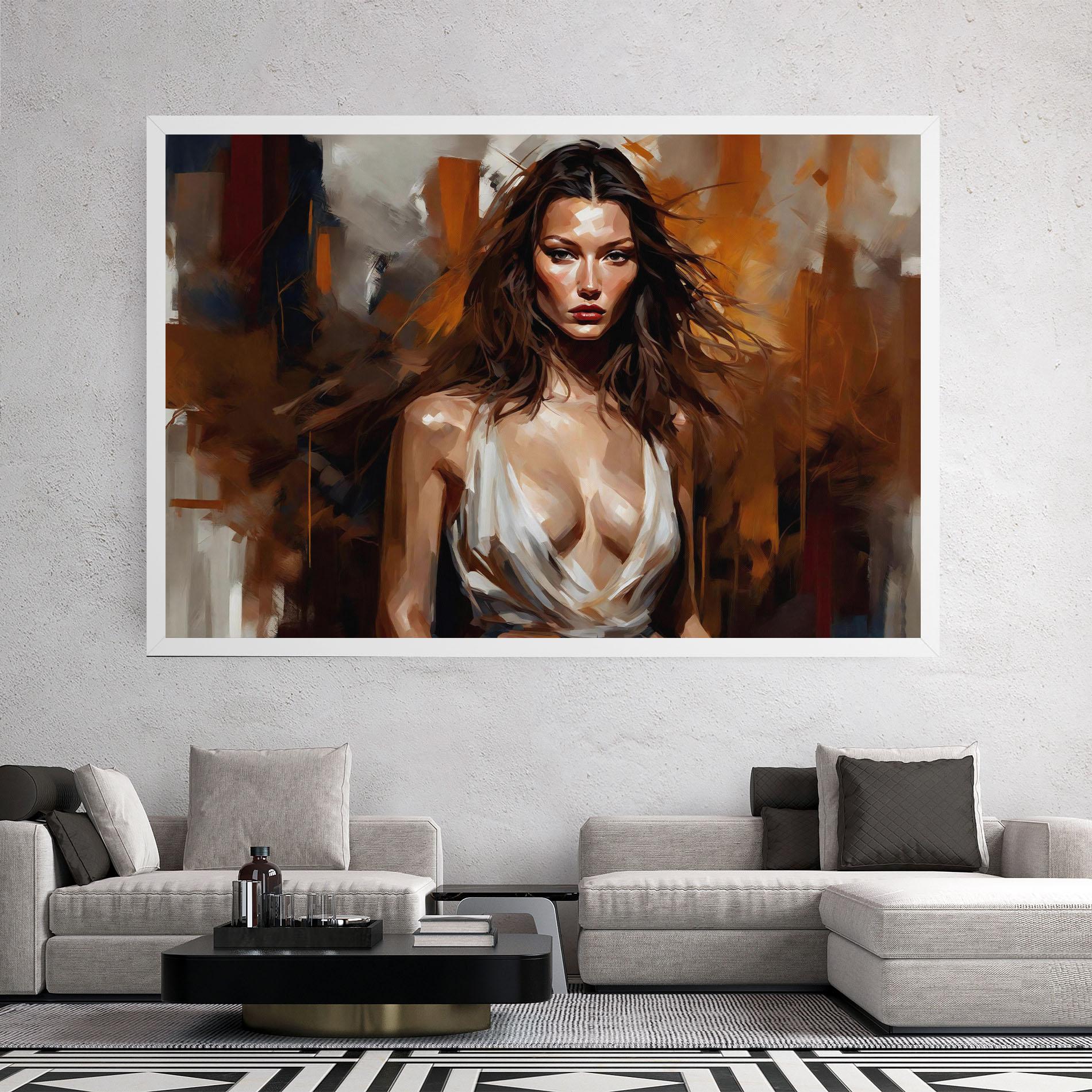 Vászonkép Long Brown Hair Woman mockup 2