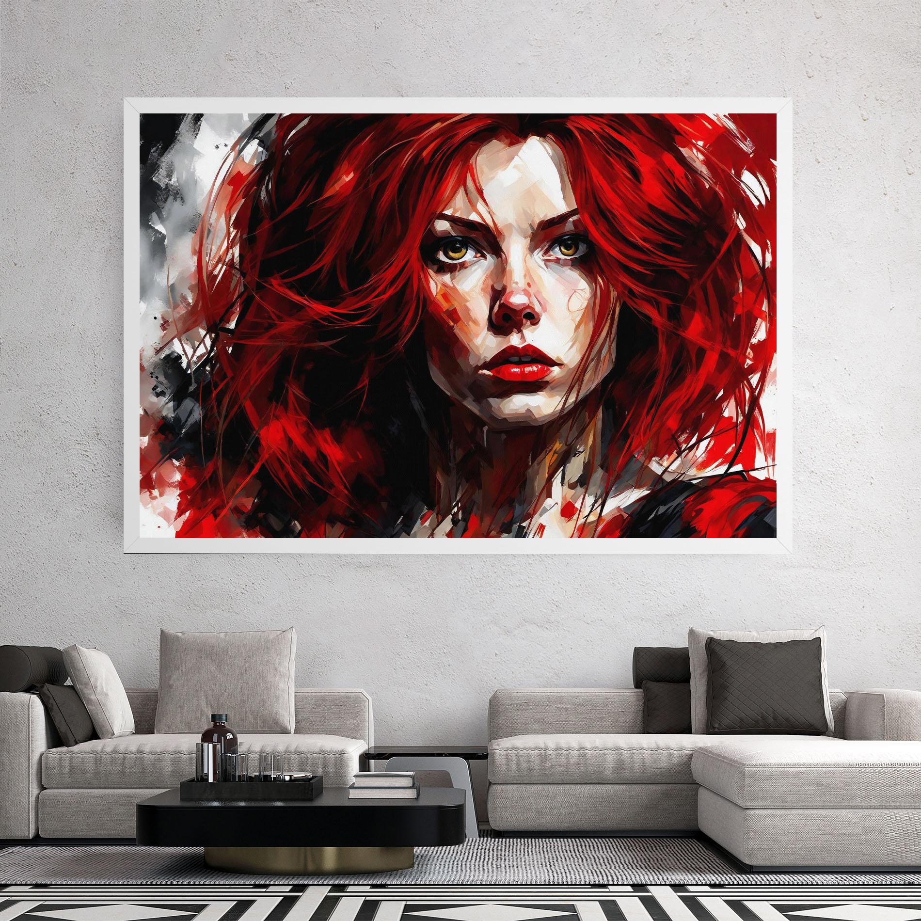 Vászonkép Red Hair Smoky Eyes mockup 2