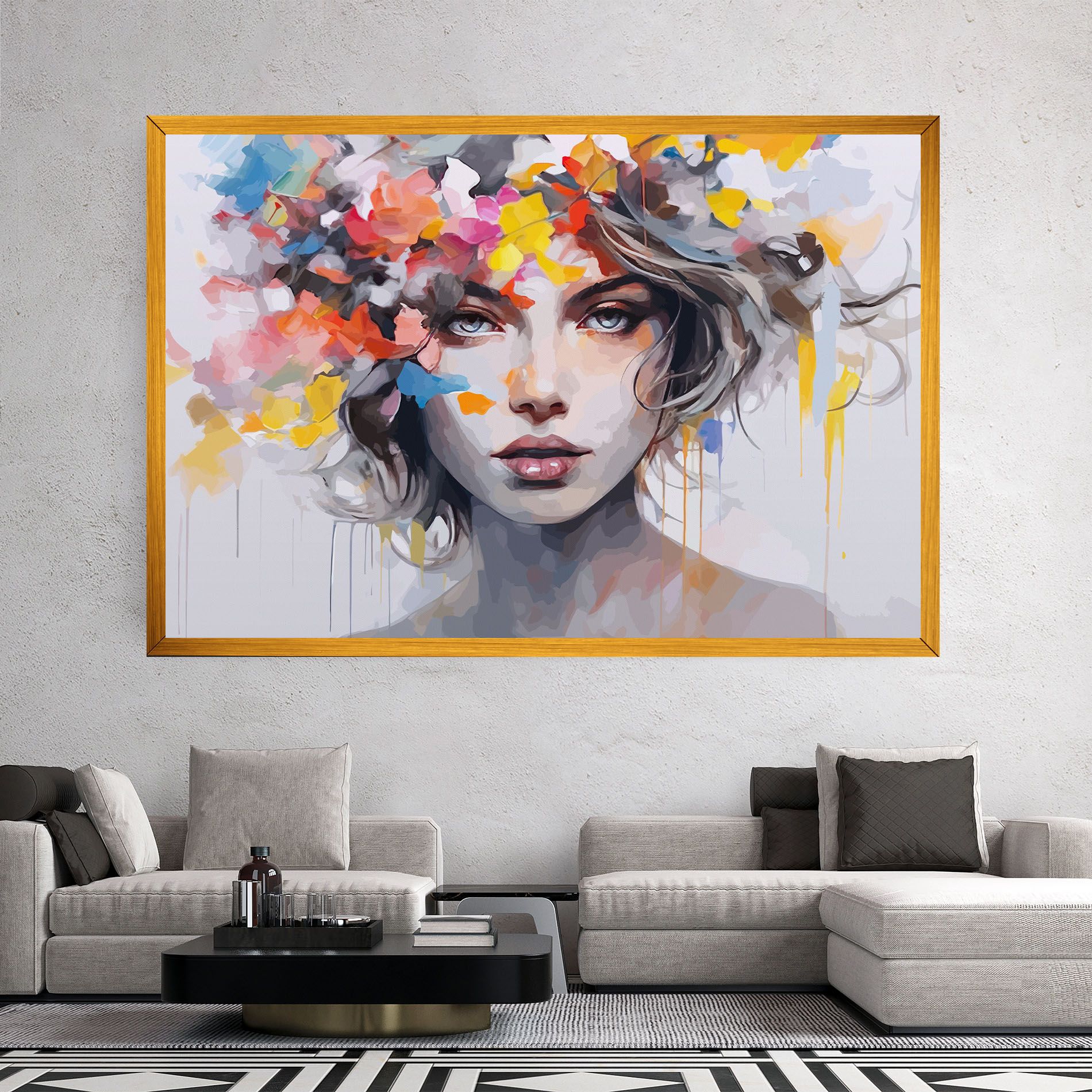 Colorful Hair Portrait mockup 2