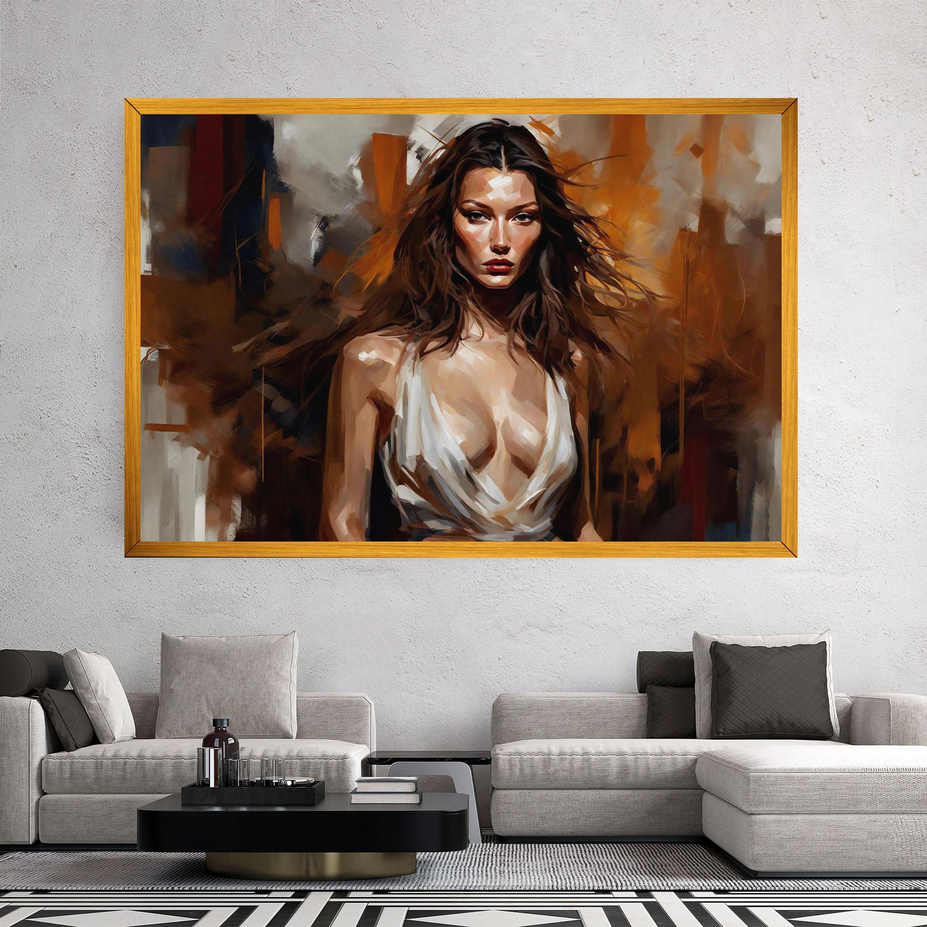 Vászonkép Long Brown Hair Woman mockup 2