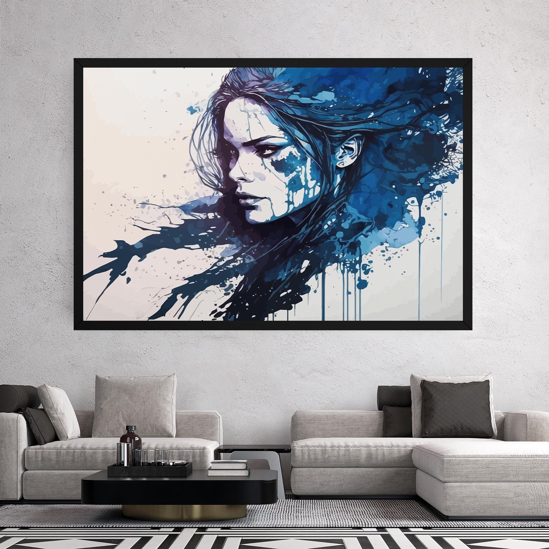 Blue Hair Portrait mockup 2