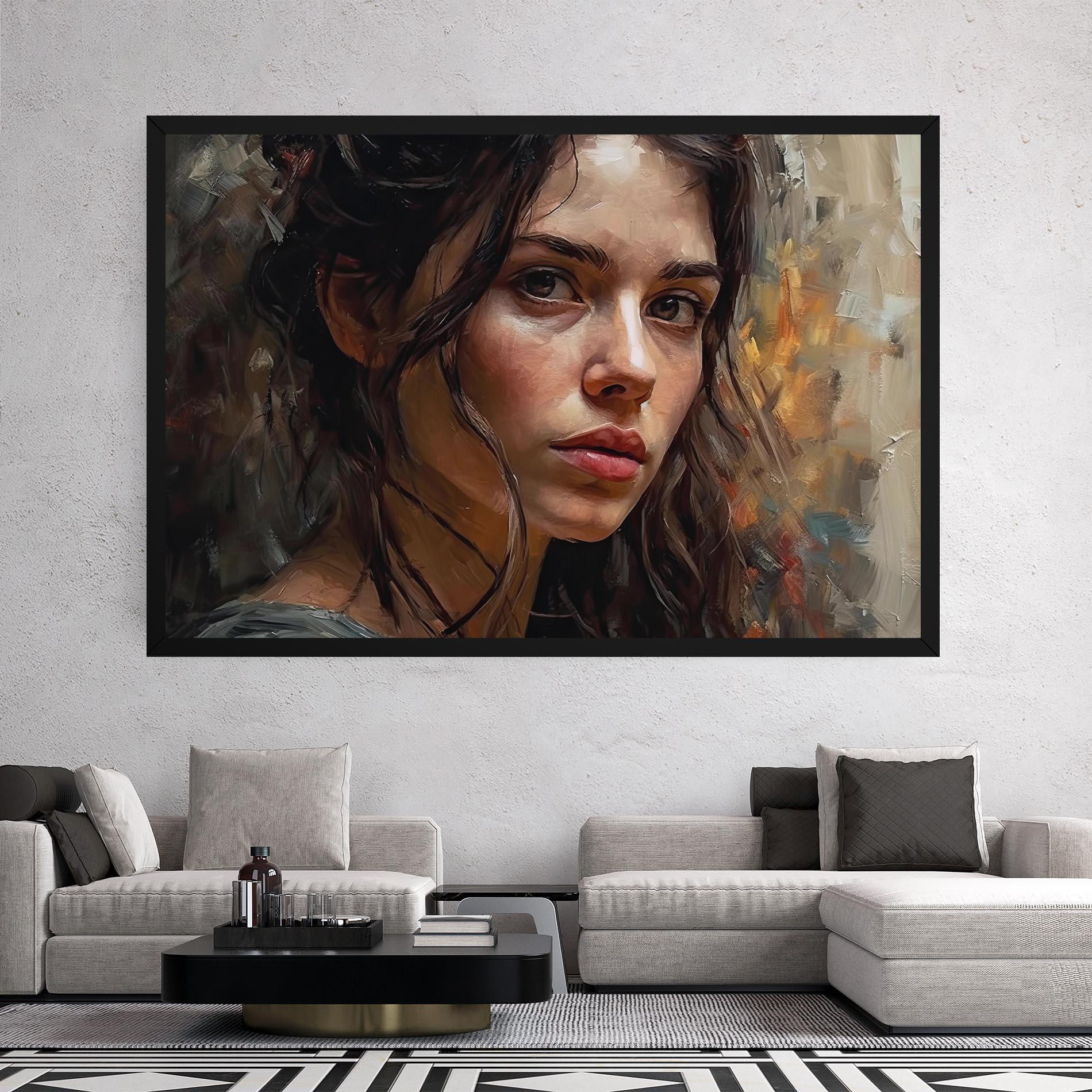 Vászonkép Closeup Impasto Portrait mockup 2