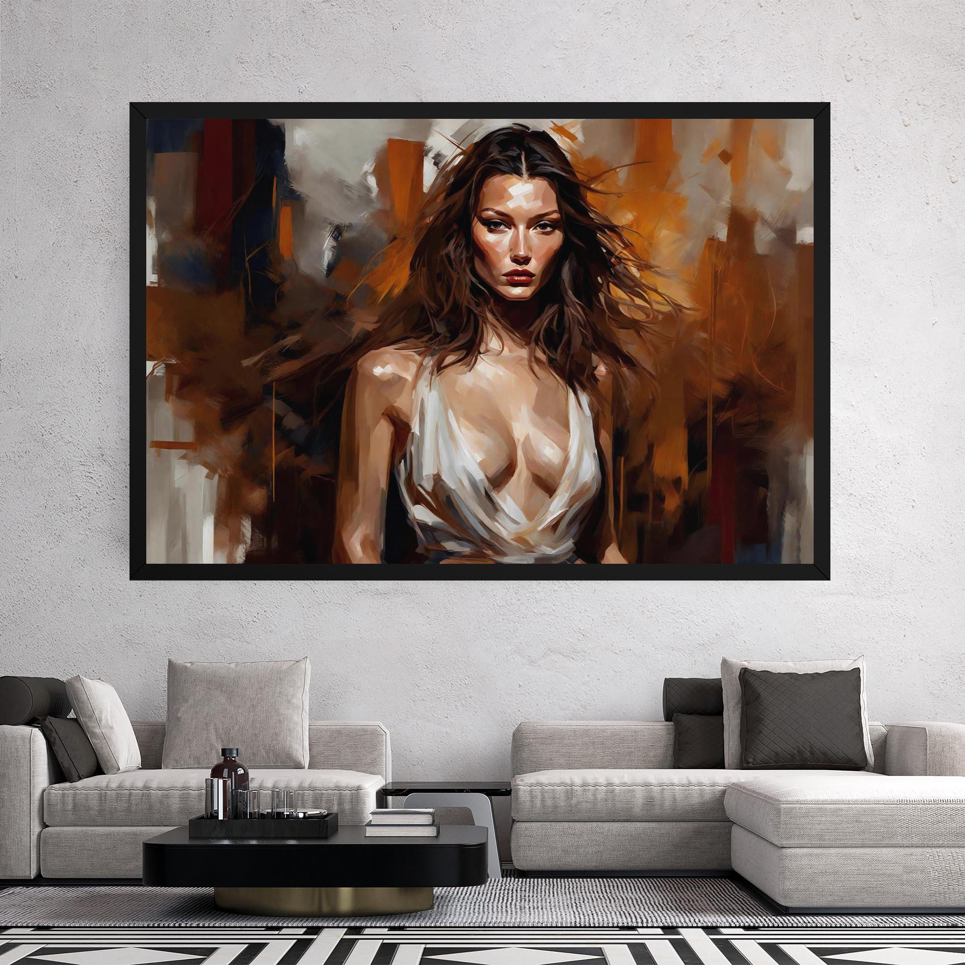 Vászonkép Long Brown Hair Woman mockup 2