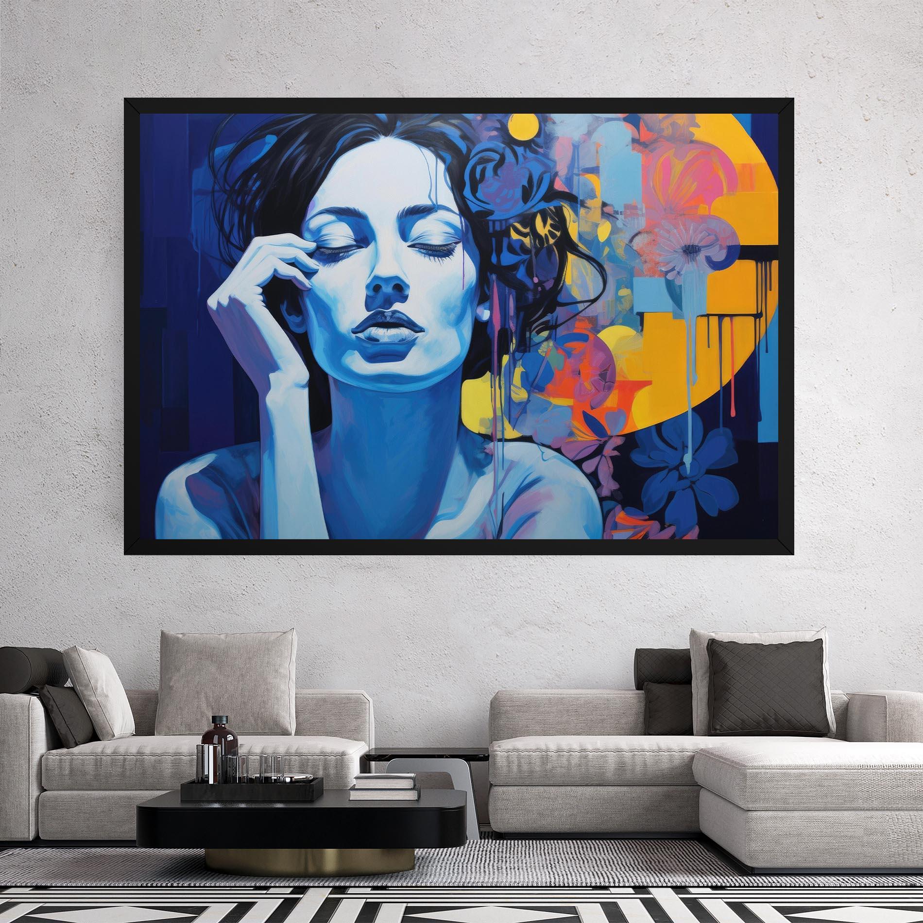 Vászonkép Photographic Blue Image mockup 2