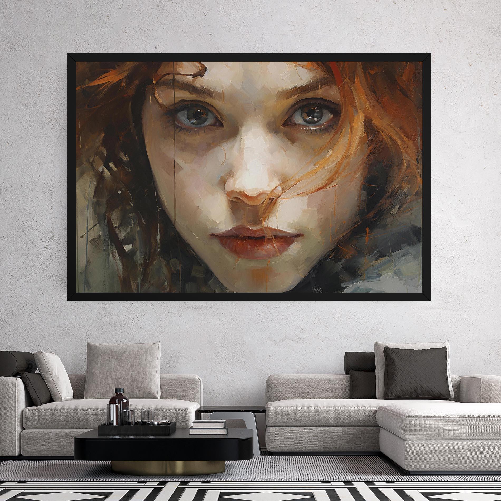 Vászonkép Portrait Oil Painting mockup 2
