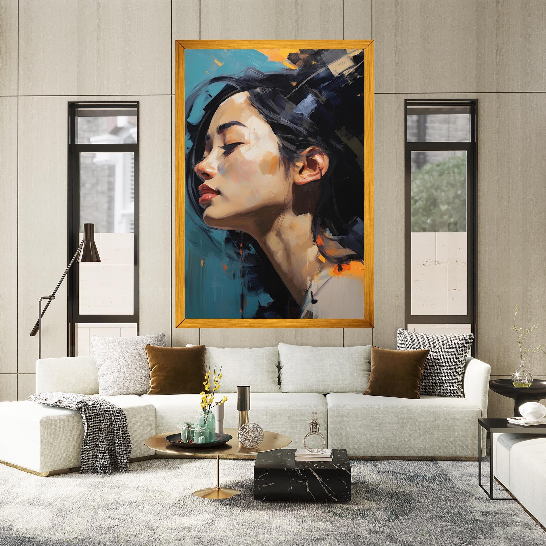Vászonkép Acrylic Asian Portrait mockup 2