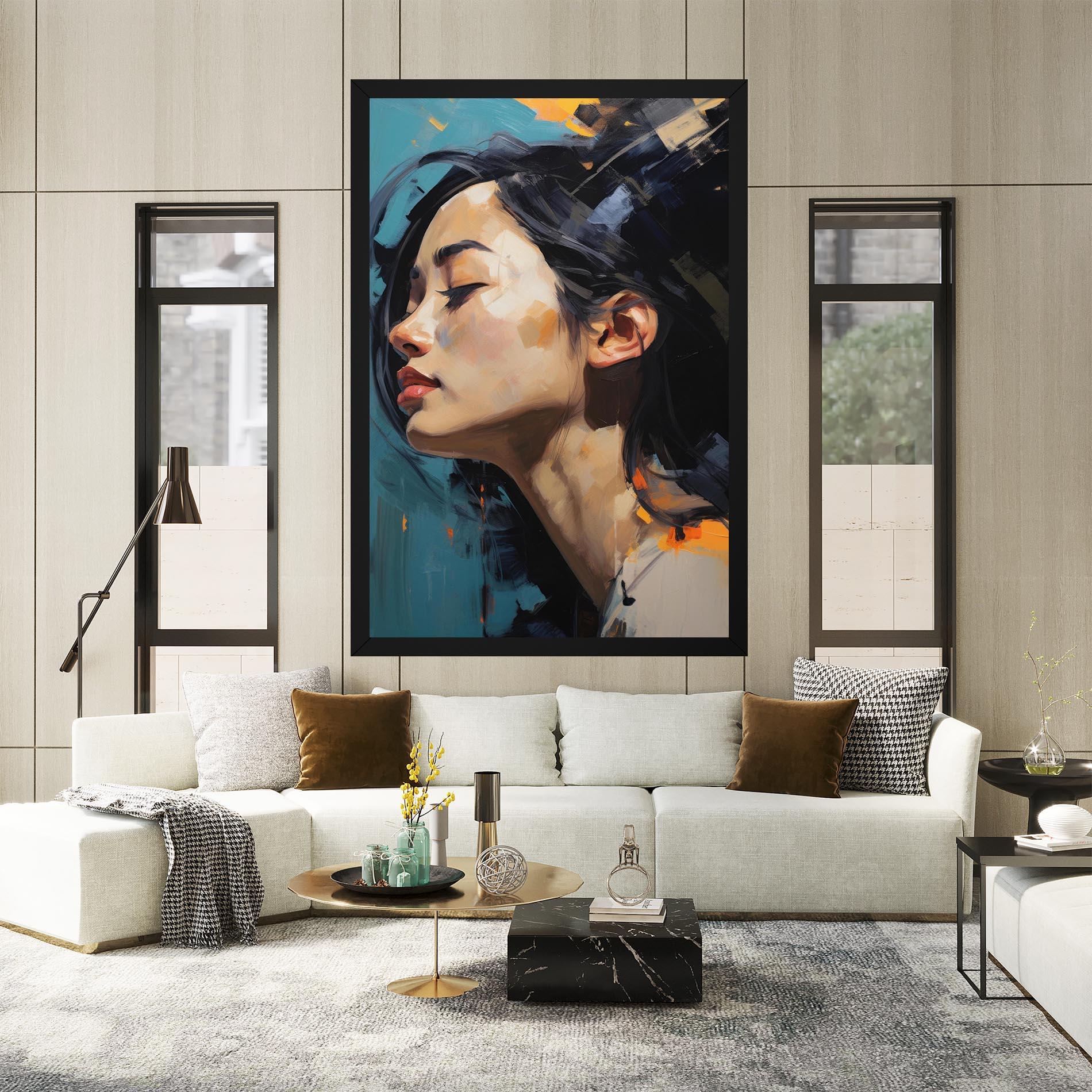 Vászonkép Acrylic Asian Portrait mockup 2