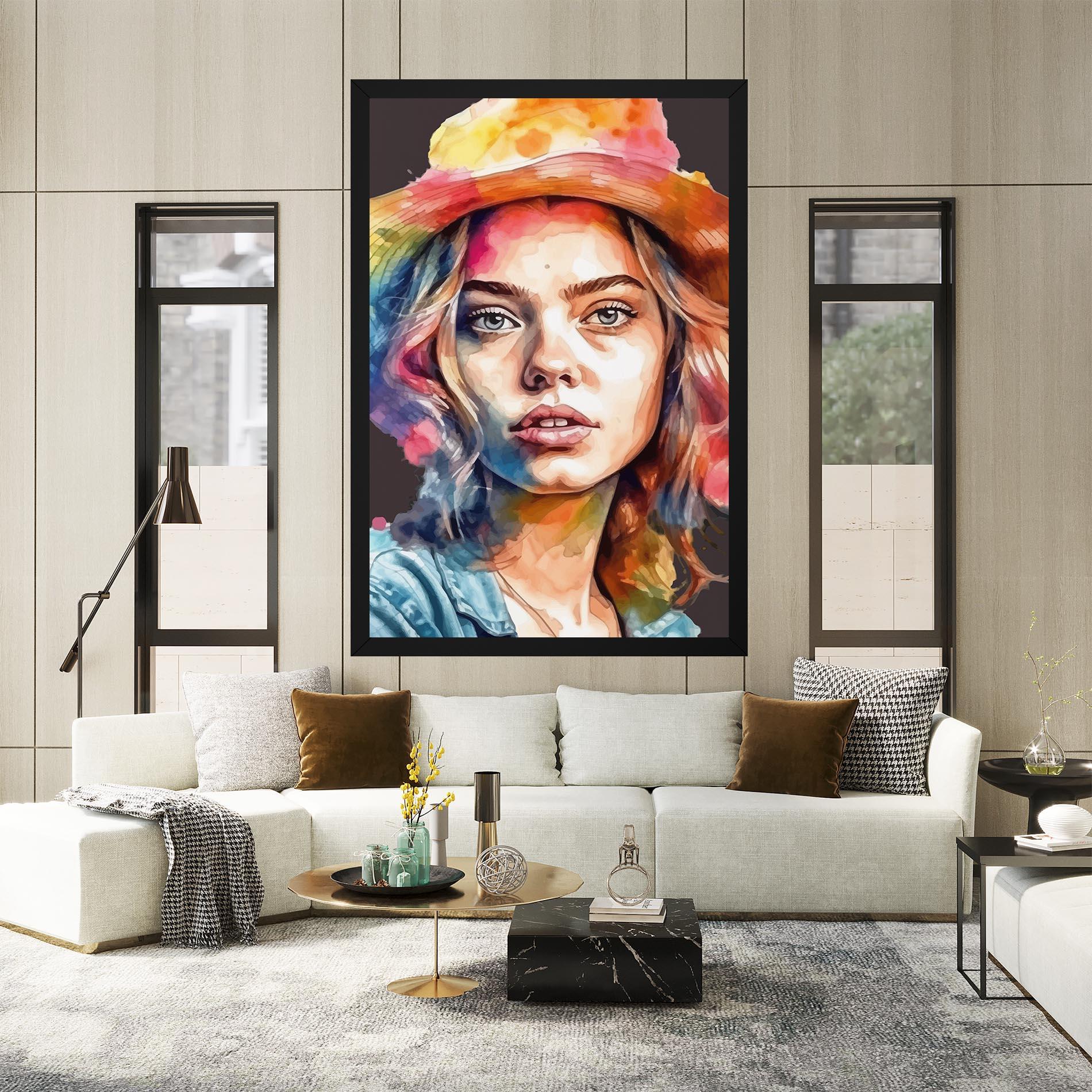 Vászonkép Hat Portrait Girl mockup 2