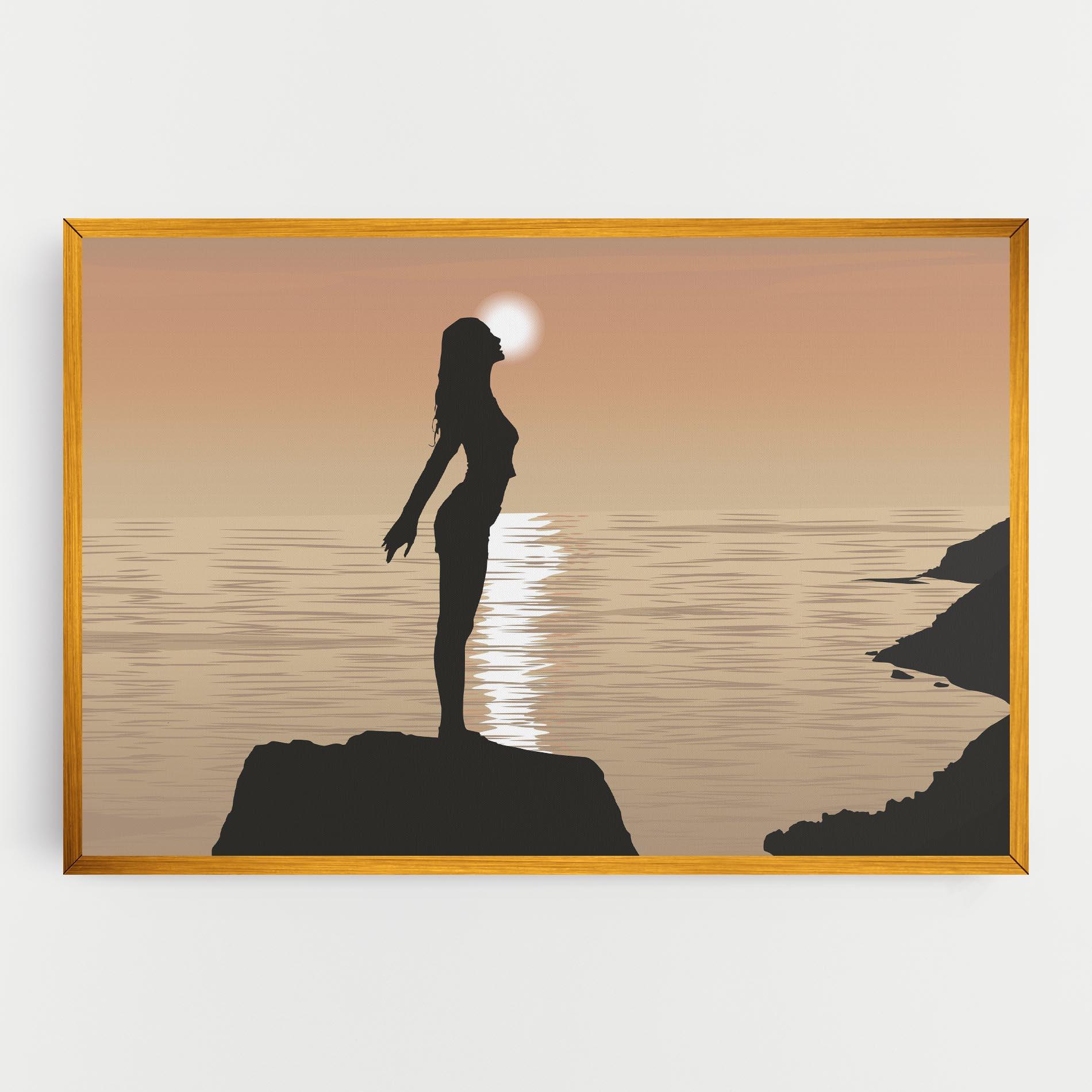 Vászonkép Water Girl Shilouette mockup 0