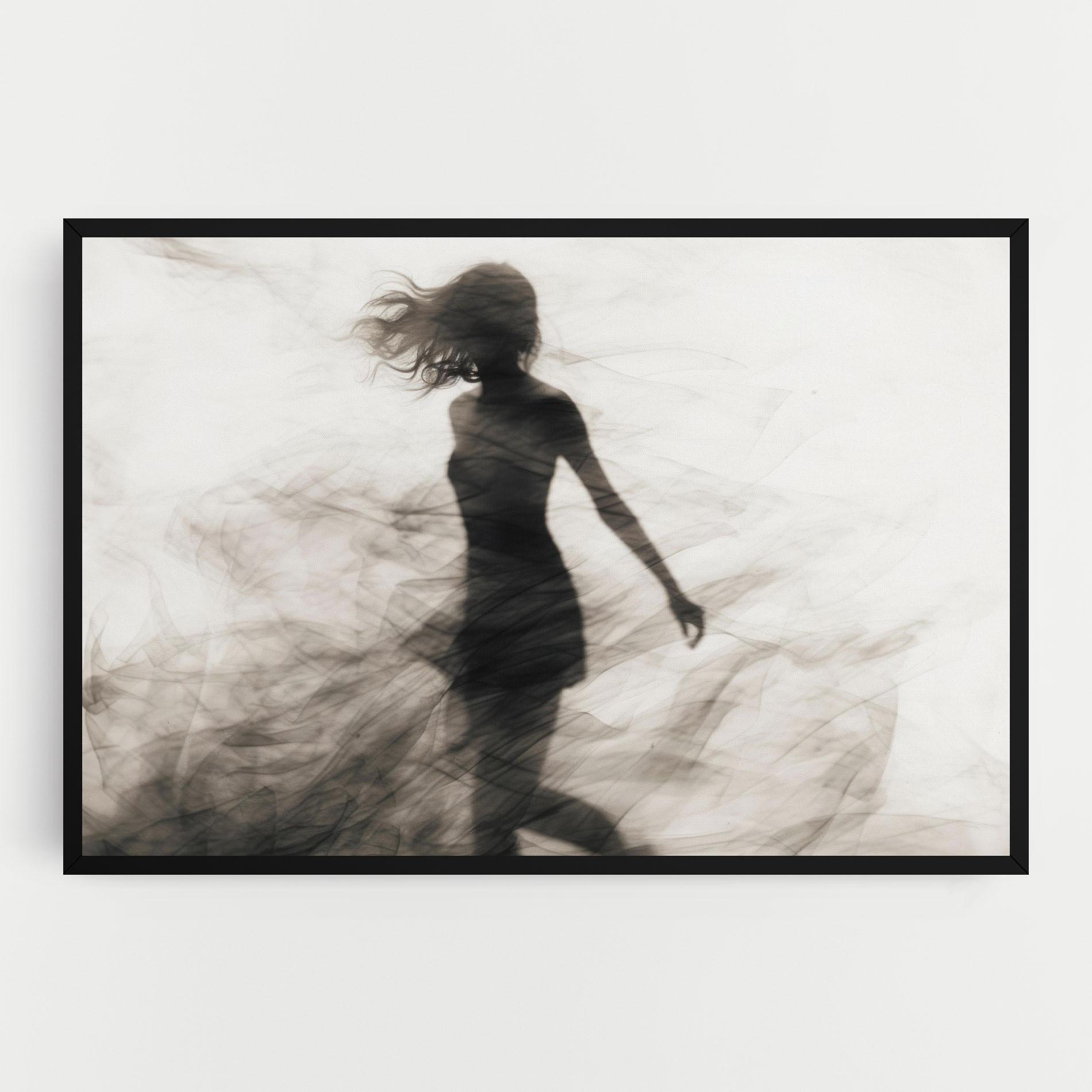 Vászonkép Smoke Girl Shilouette mockup 0