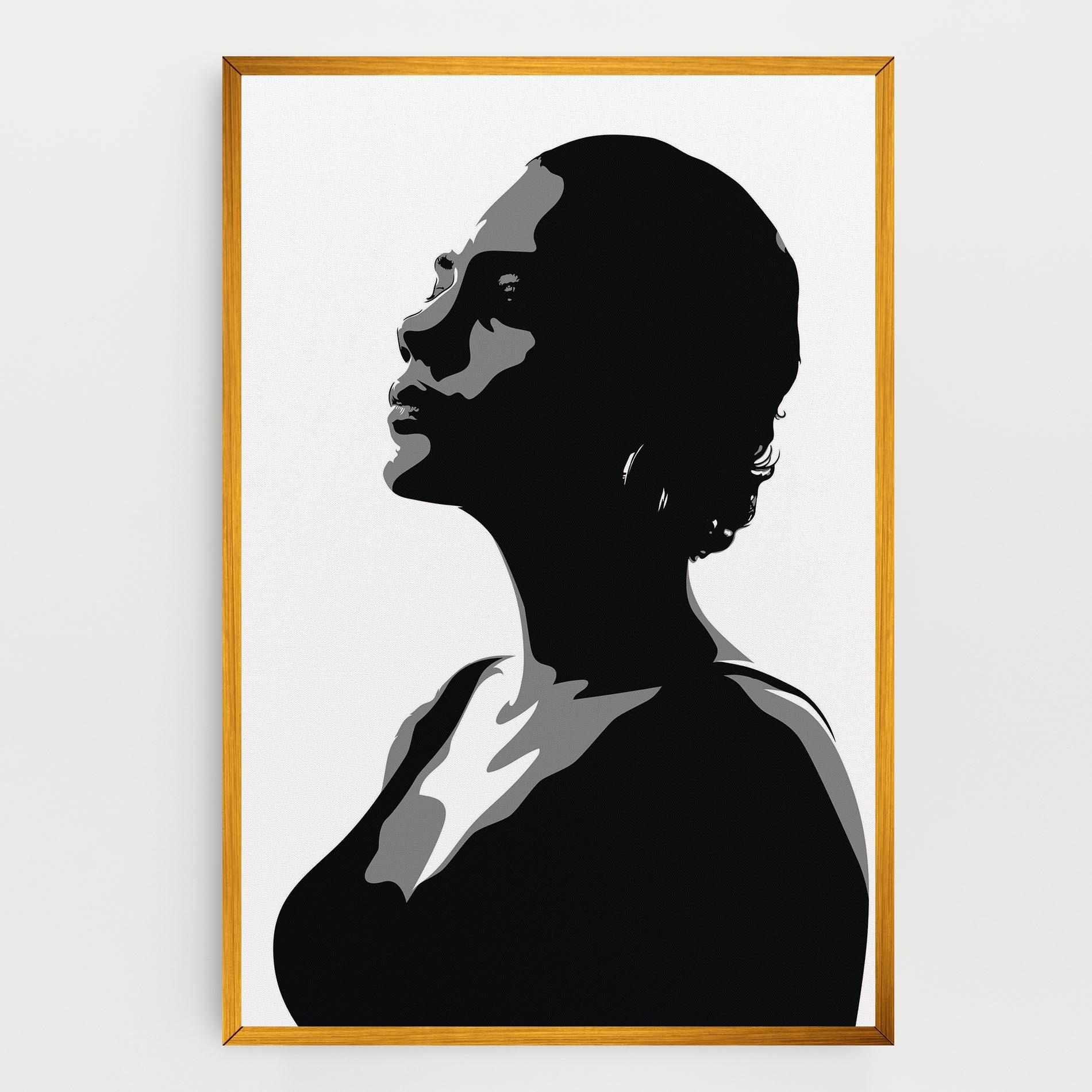 Vászonkép Black Woman Shilouette mockup 0