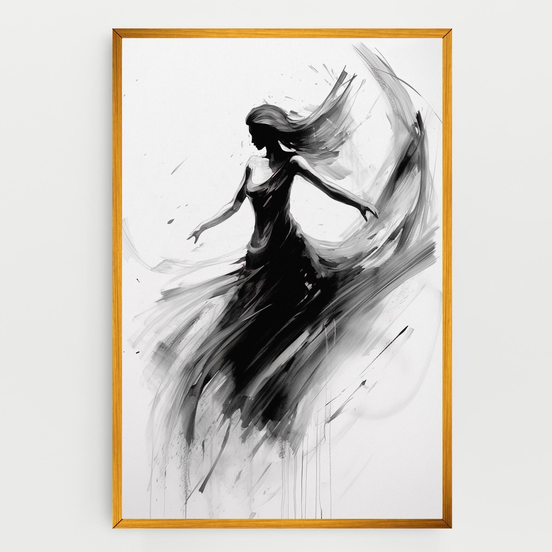 Vászonkép Dancing Woman Drawn mockup 0