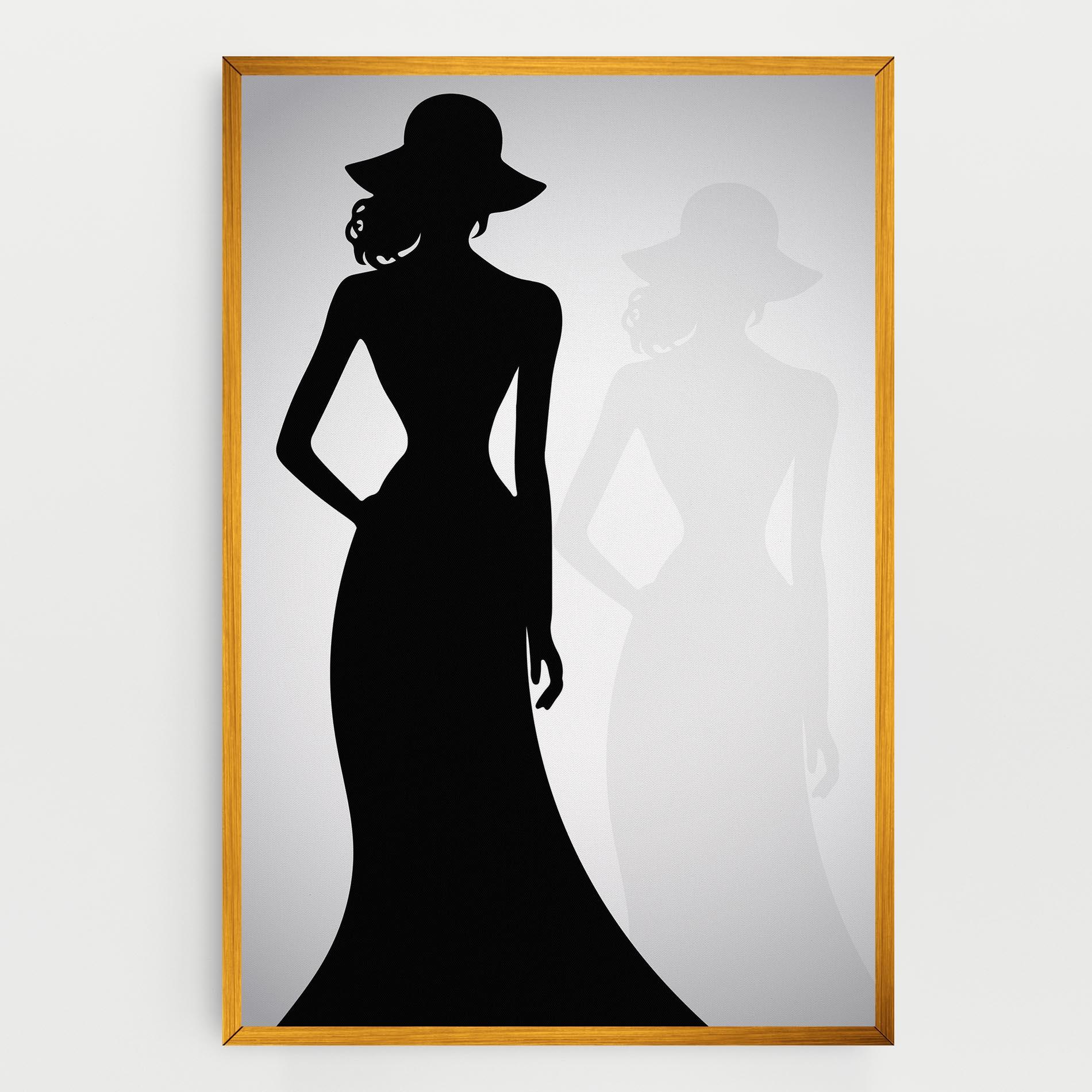 Vászonkép Silhouette Lady mockup 0