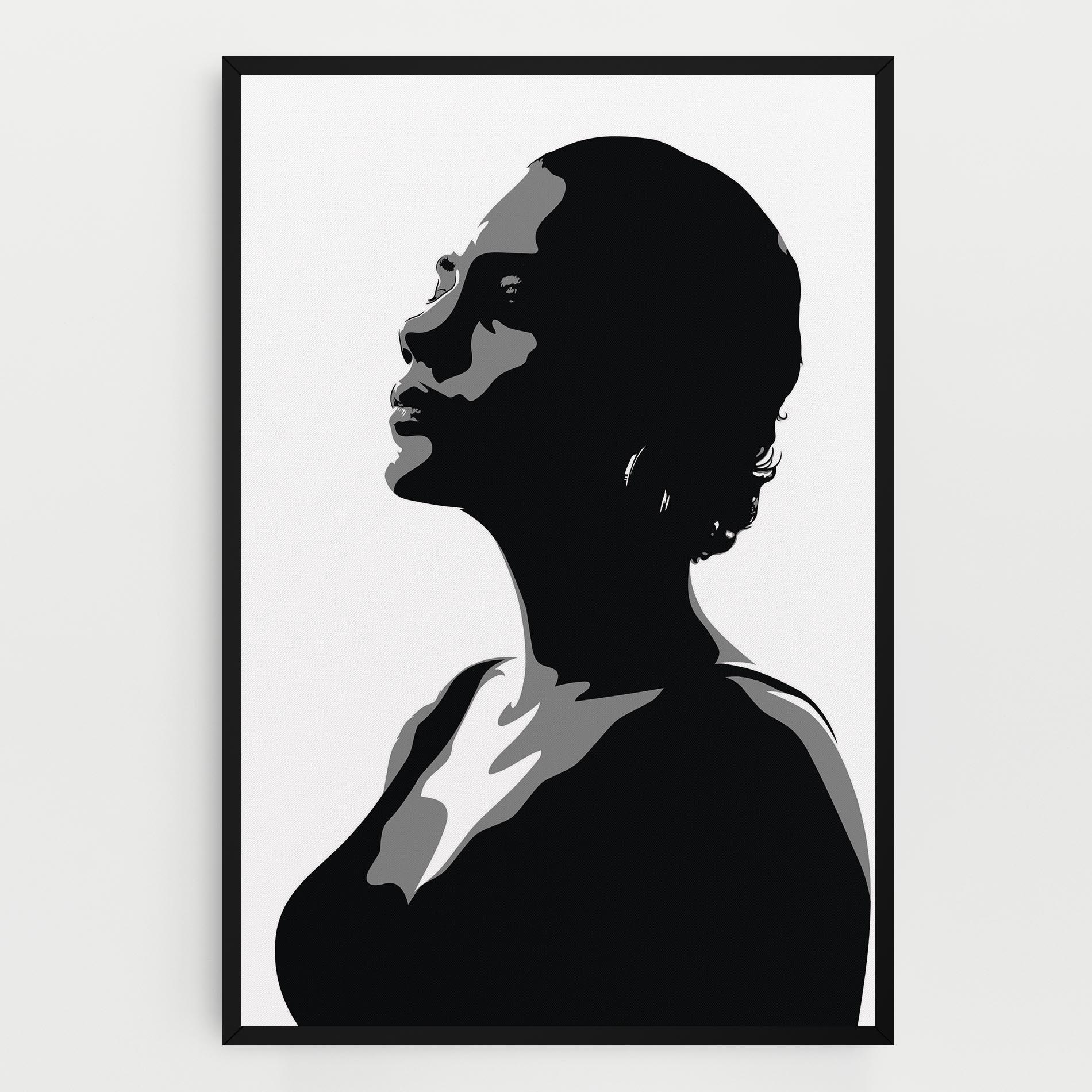 Vászonkép Black Woman Shilouette mockup 0