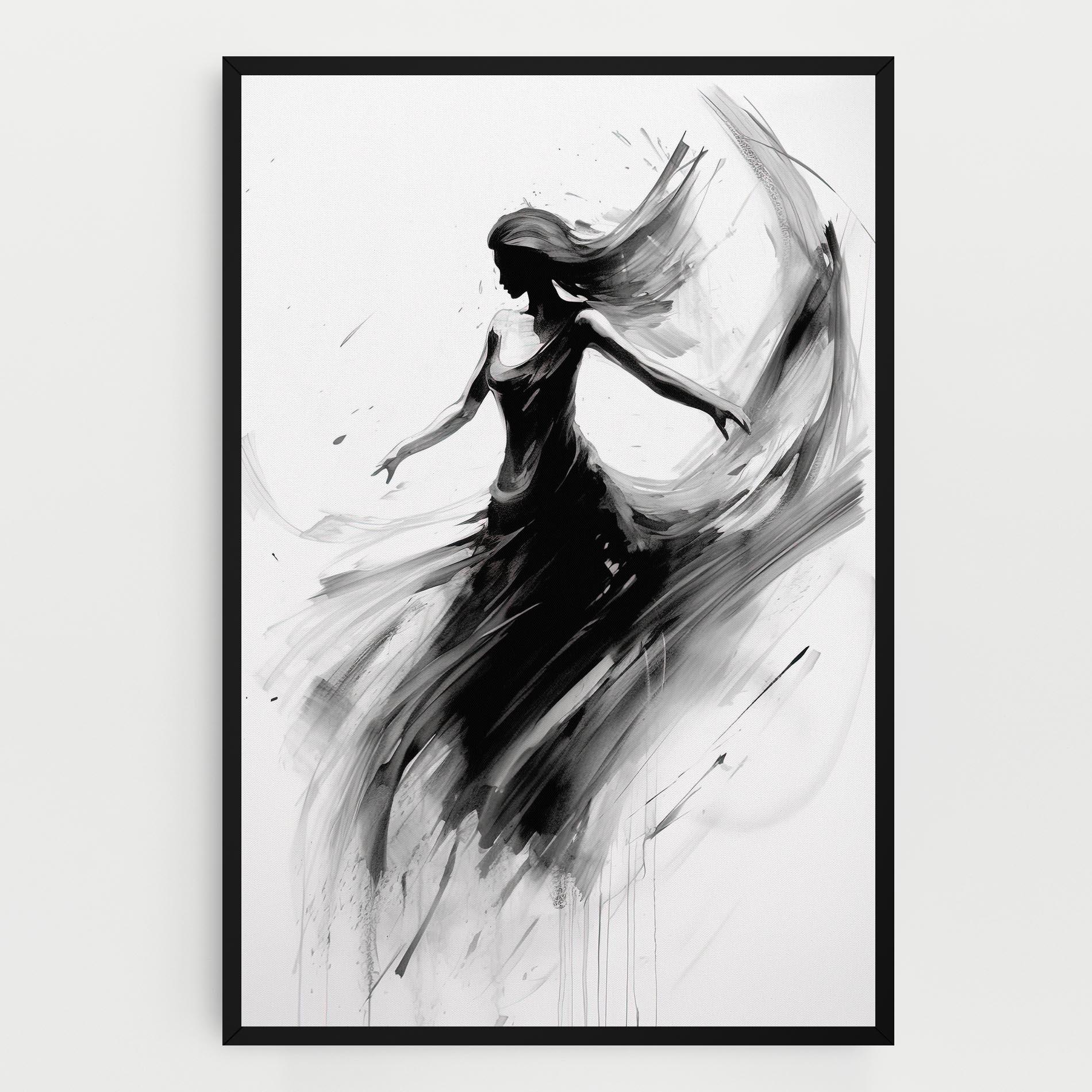 Vászonkép Dancing Woman Drawn mockup 0