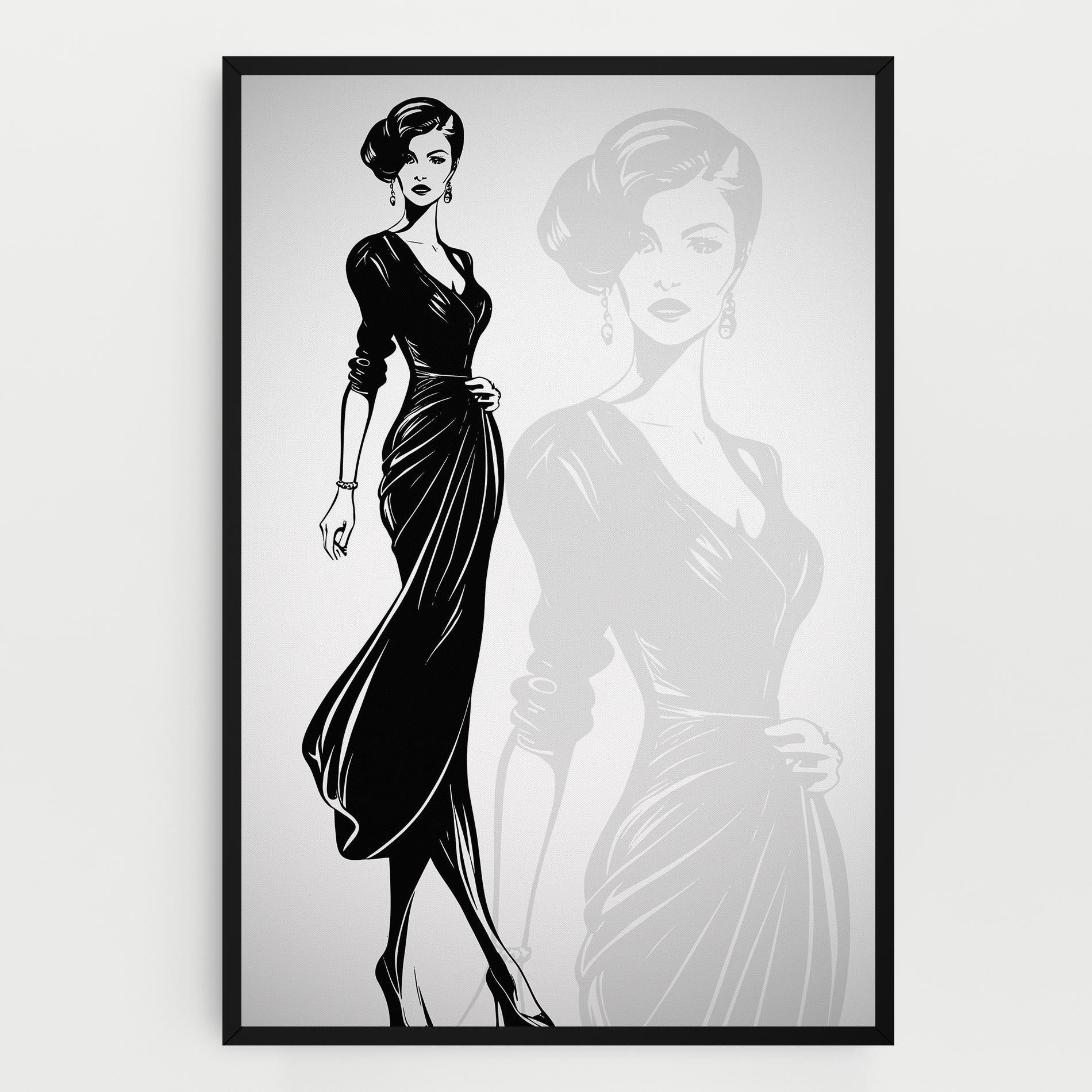 Vászonkép Lady Shilouette mockup 0