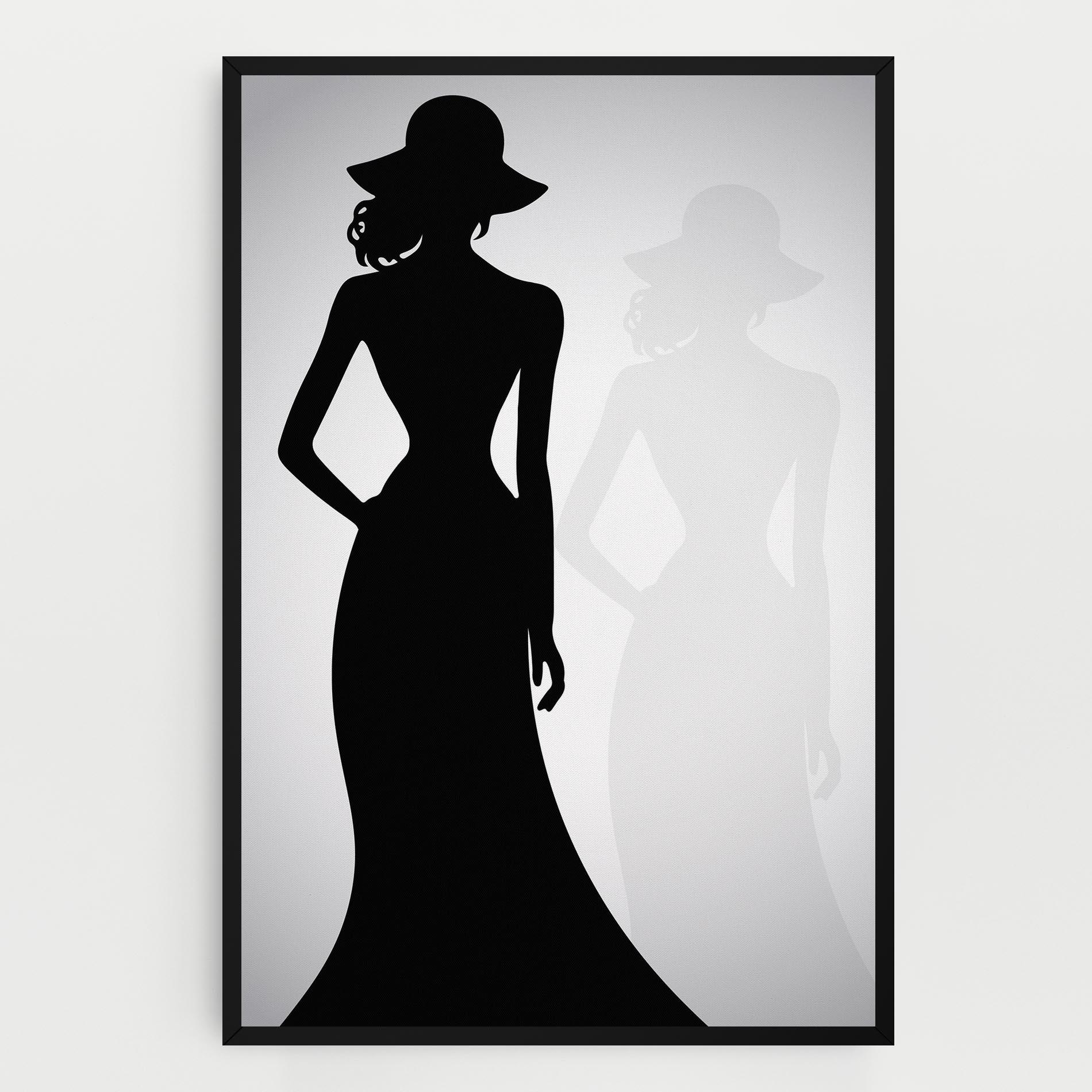 Vászonkép Silhouette Lady mockup 0
