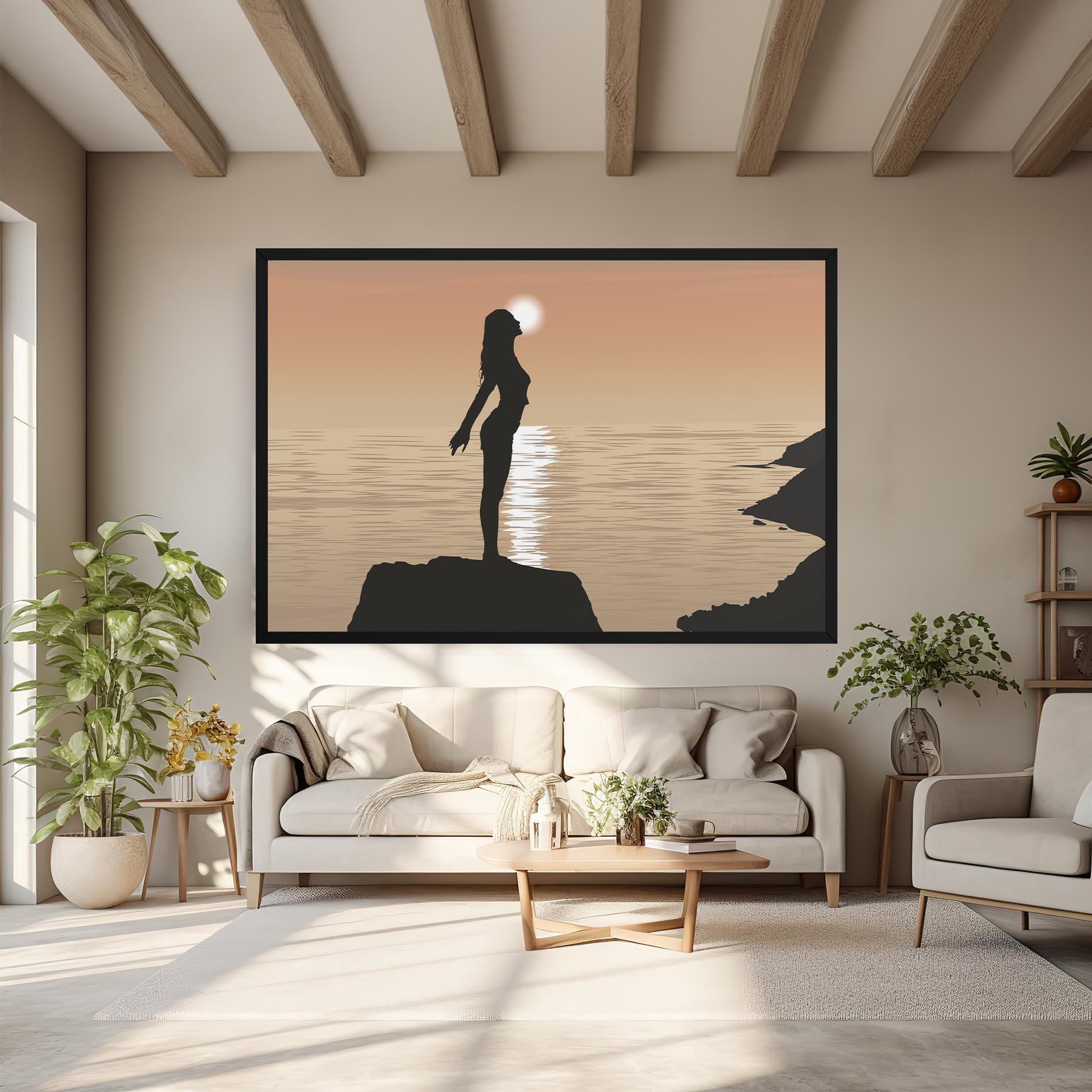 Vászonkép Water Girl Shilouette mockup 6