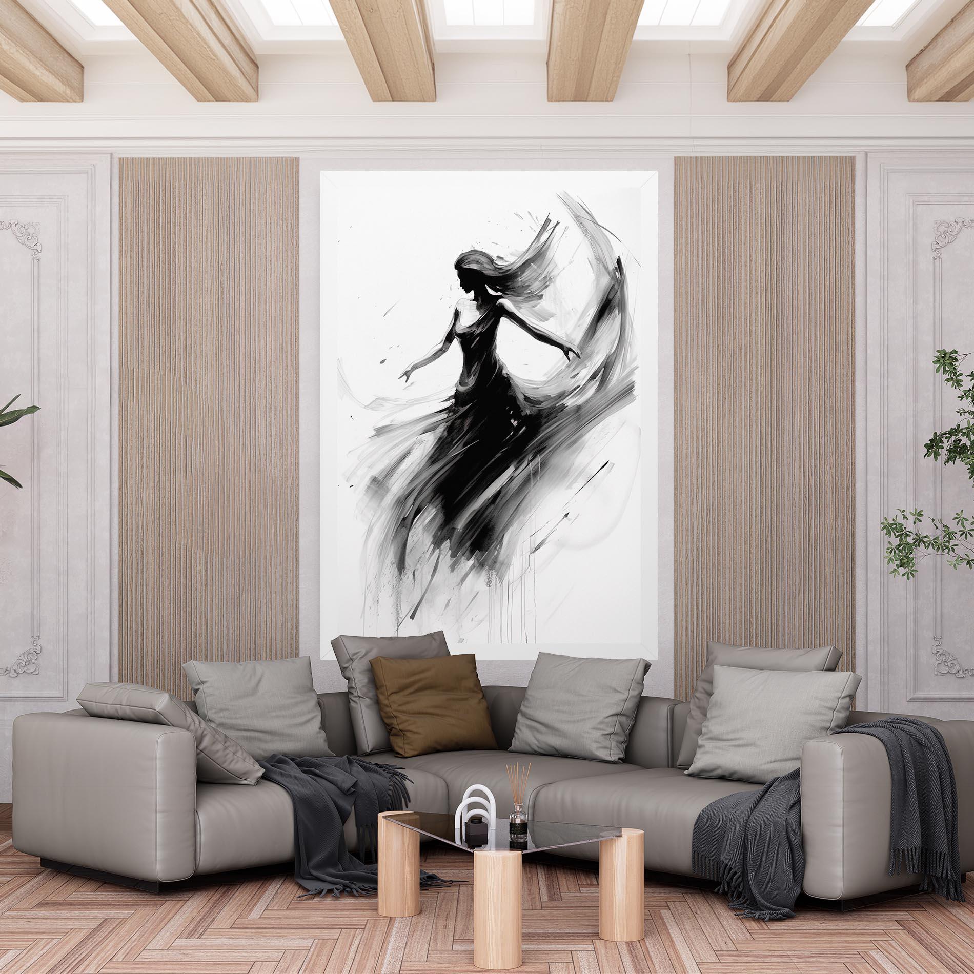 Vászonkép Dancing Woman Drawn mockup 6