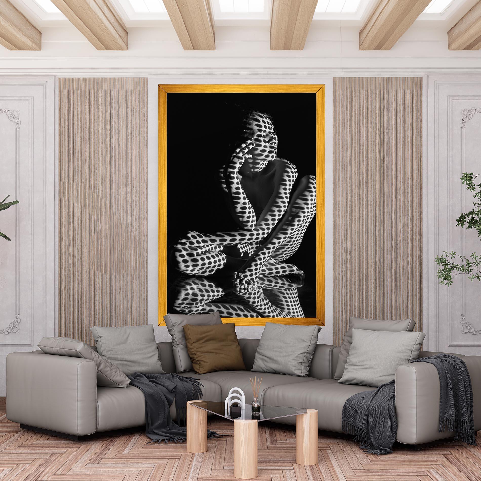 Vászonkép Black White Pattern Woman mockup 6