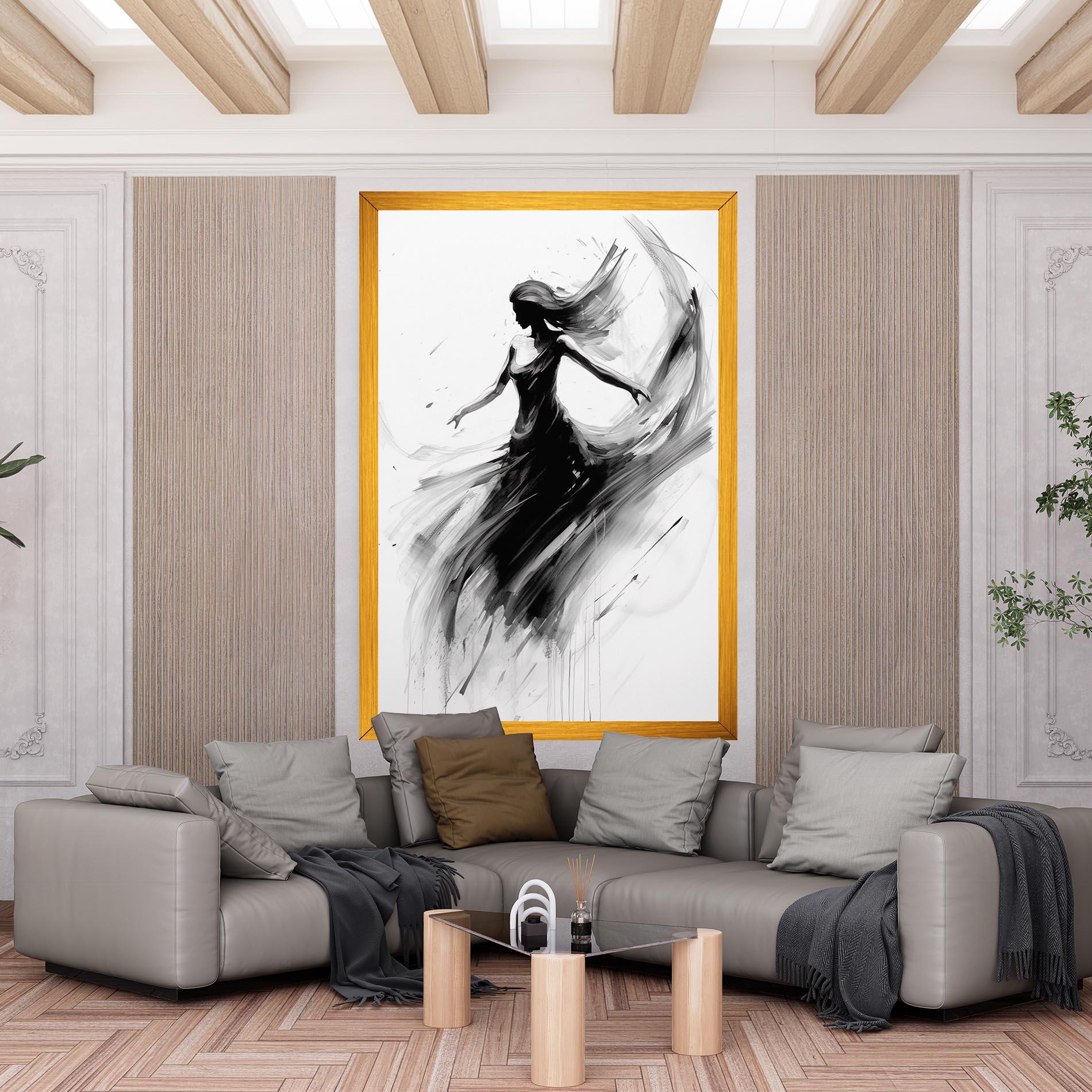 Vászonkép Dancing Woman Drawn mockup 6