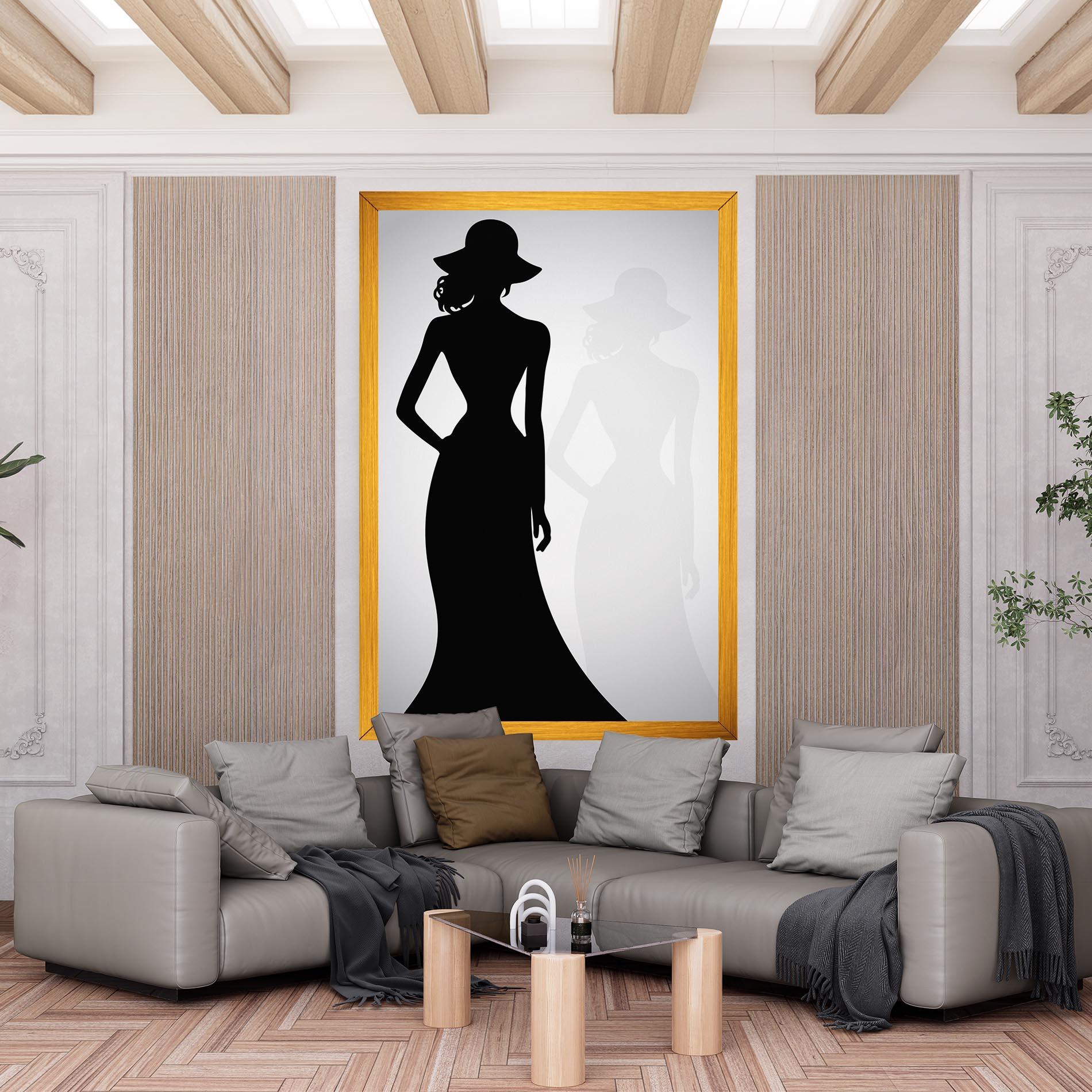 Vászonkép Silhouette Lady mockup 6