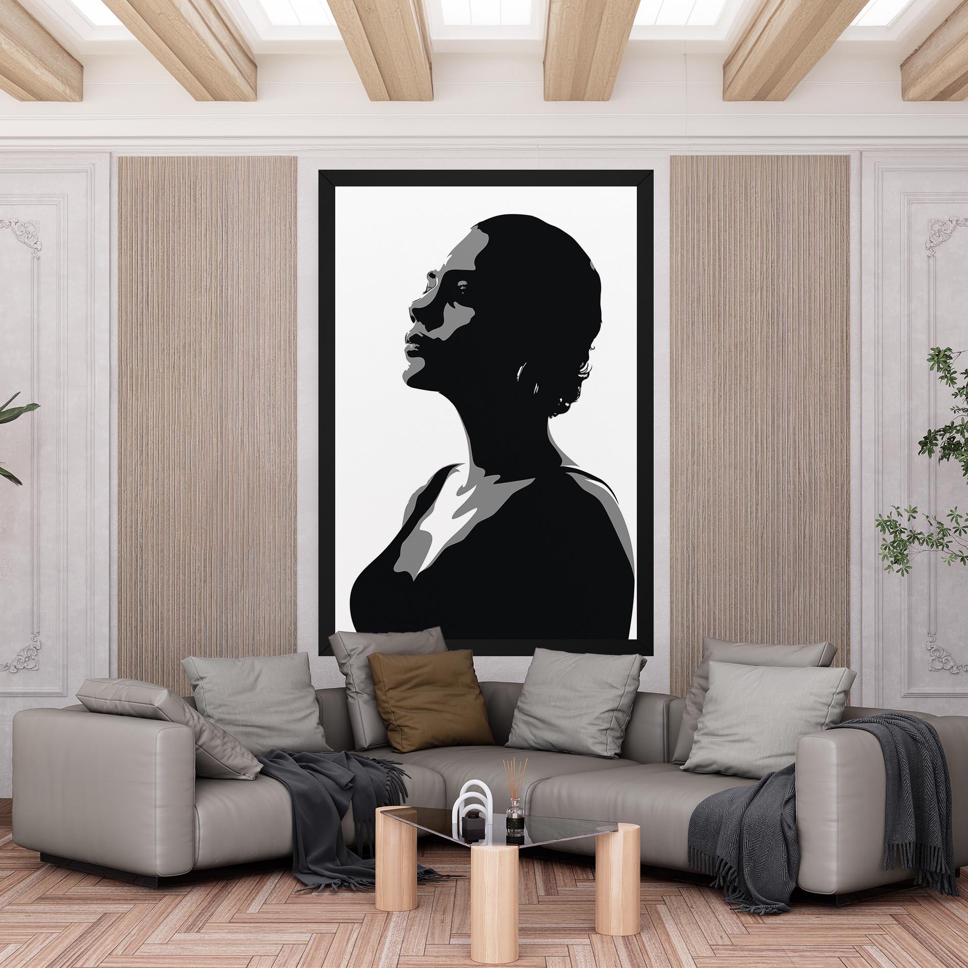 Vászonkép Black Woman Shilouette mockup 6