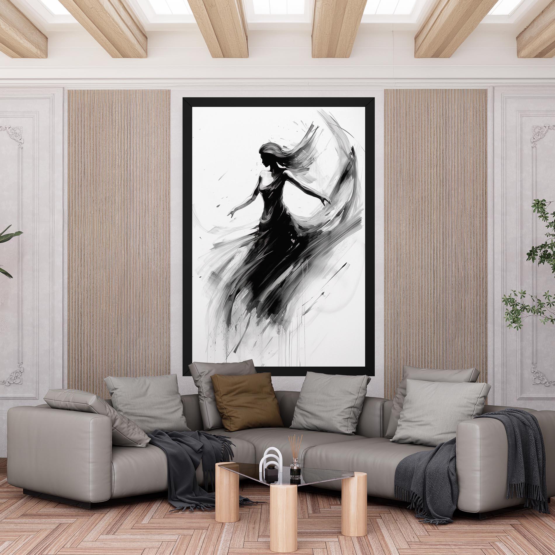 Vászonkép Dancing Woman Drawn mockup 6