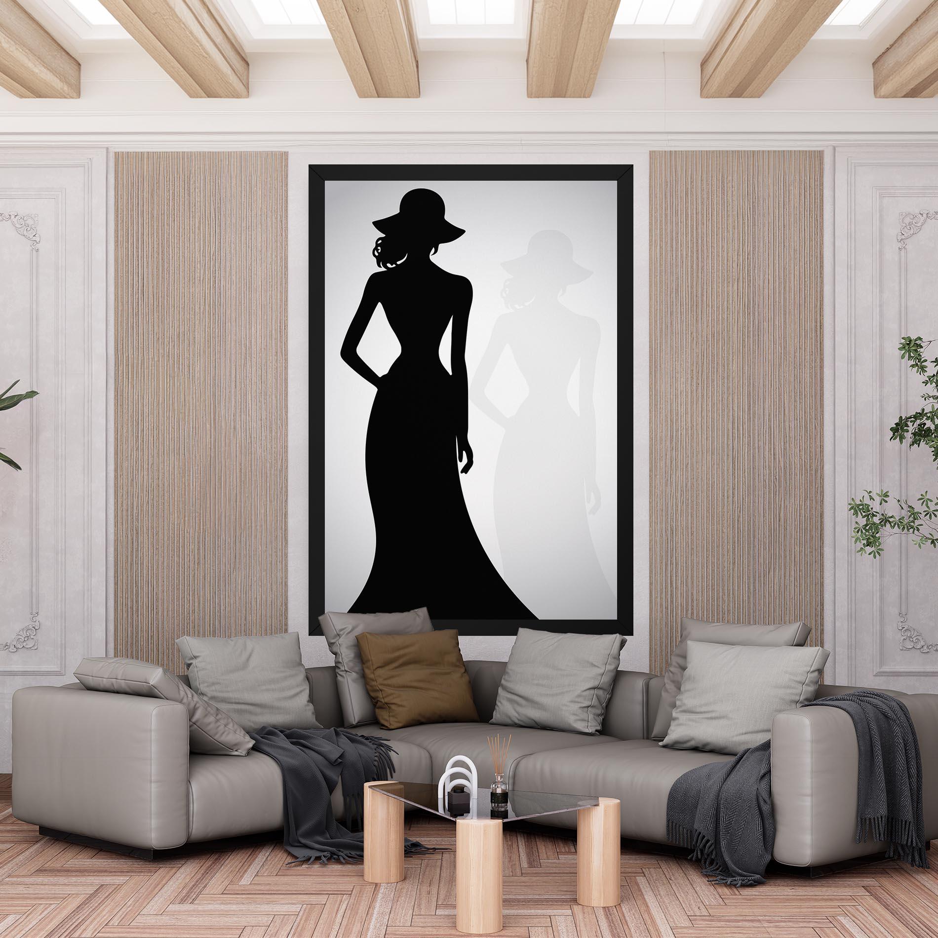 Vászonkép Silhouette Lady mockup 6