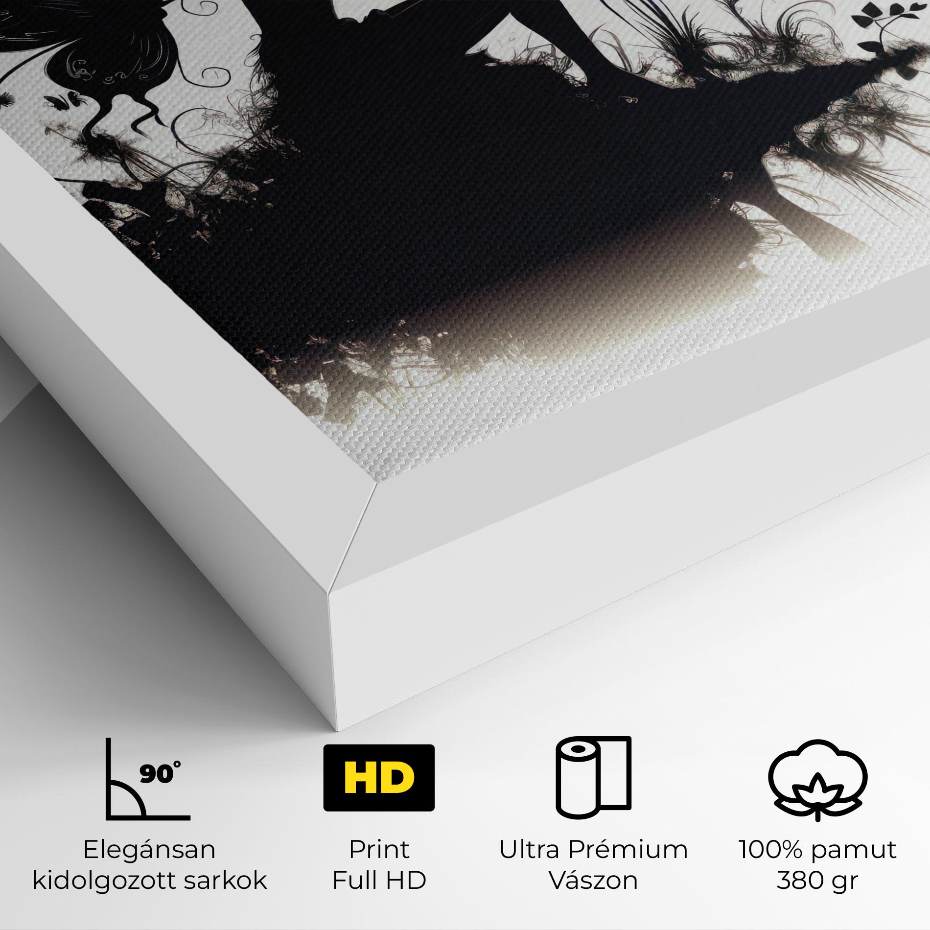 Vászonkép Butterfly Woman Shilouette mockup 4