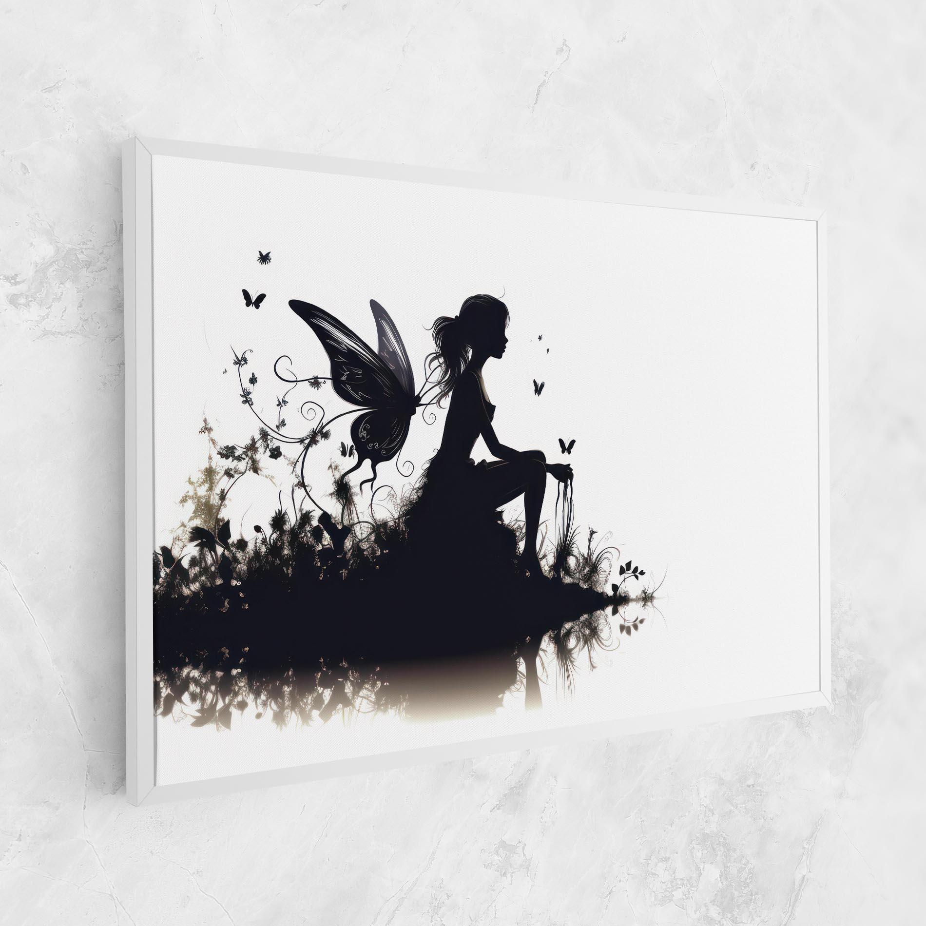 Vászonkép Butterfly Woman Shilouette mockup 1