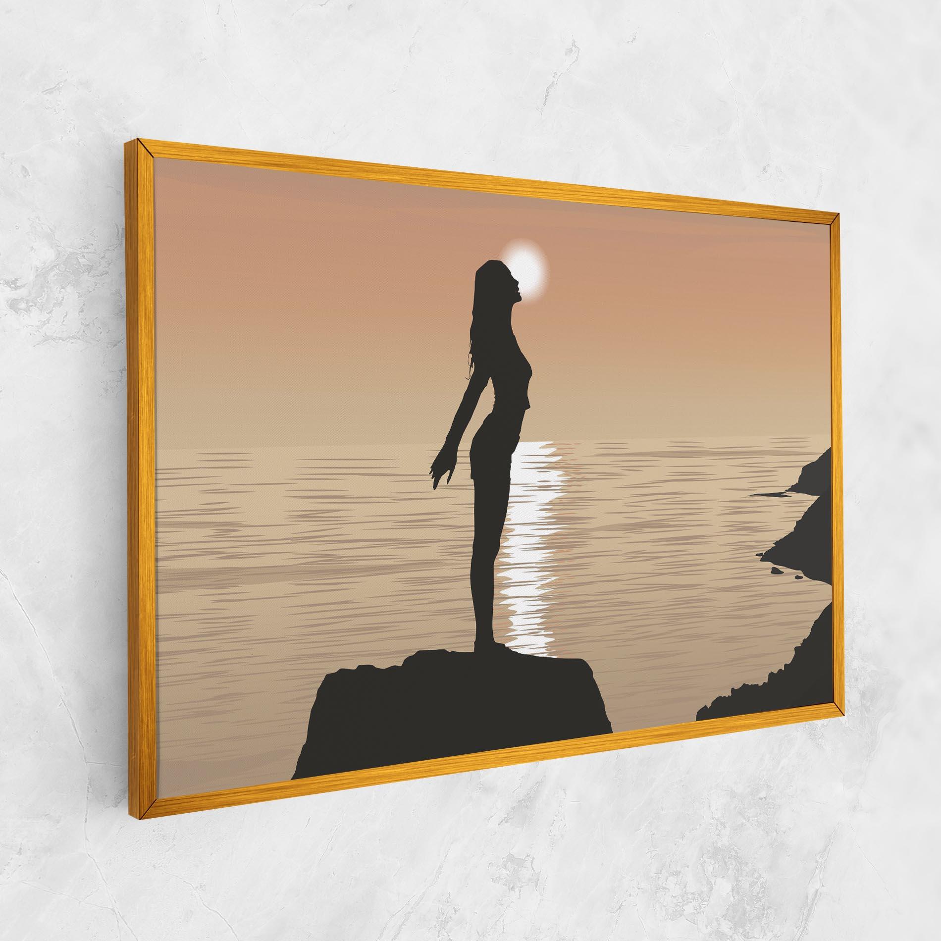 Vászonkép Water Girl Shilouette mockup 1
