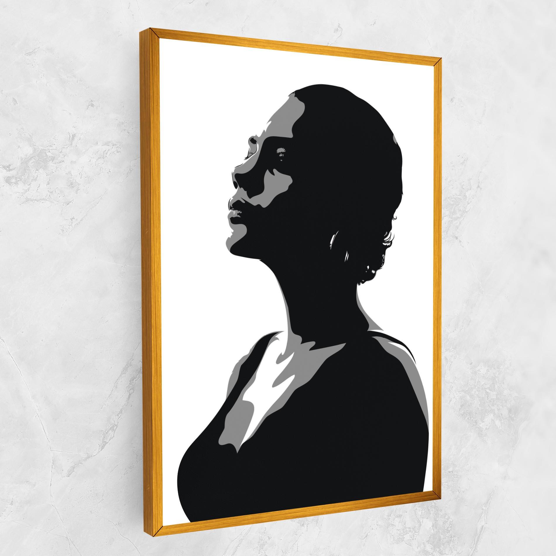 Vászonkép Black Woman Shilouette mockup 1