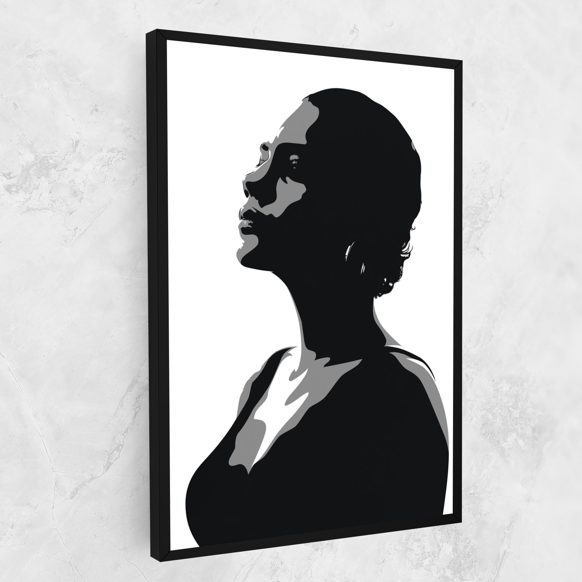 Vászonkép Black Woman Shilouette mockup 1