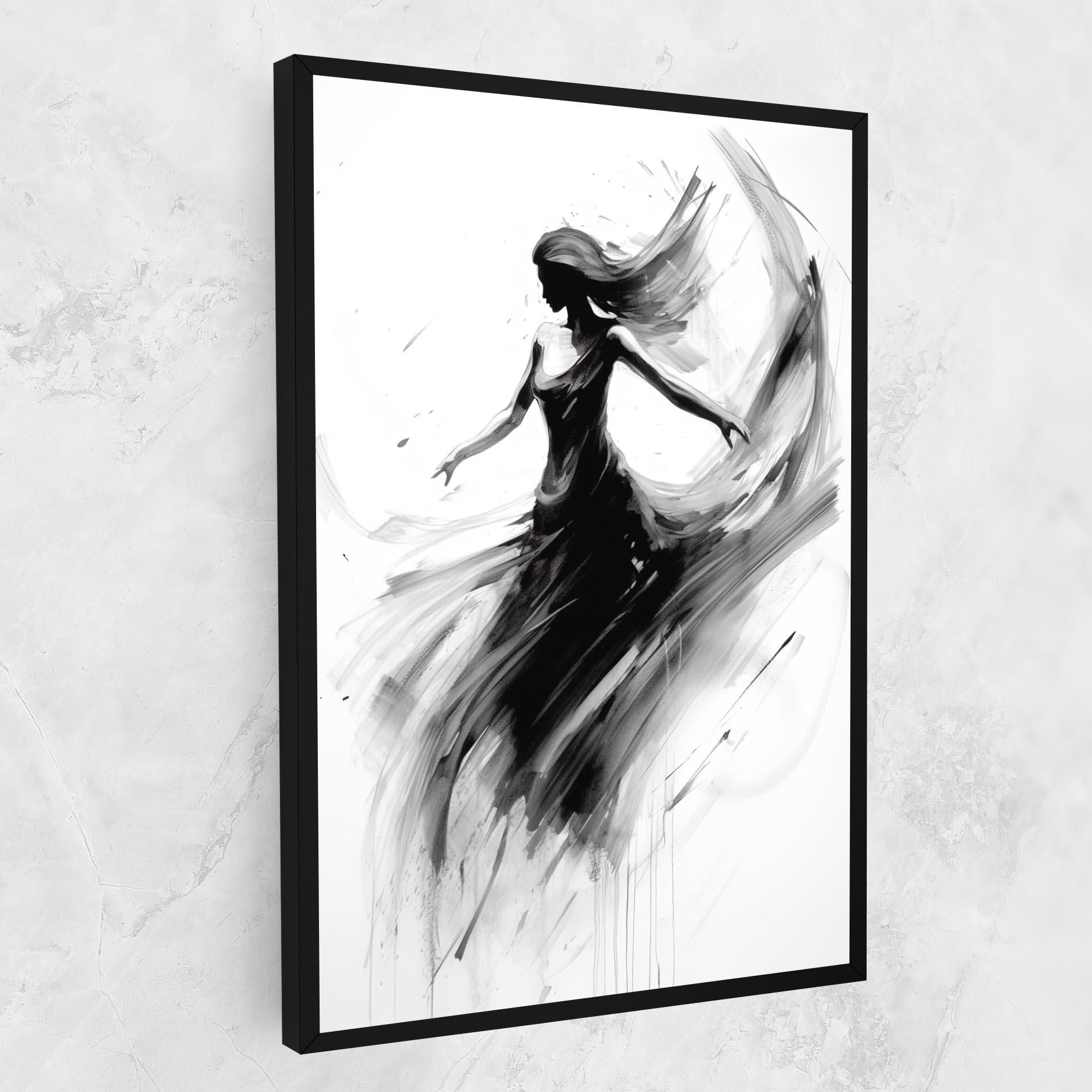 Vászonkép Dancing Woman Drawn mockup 1