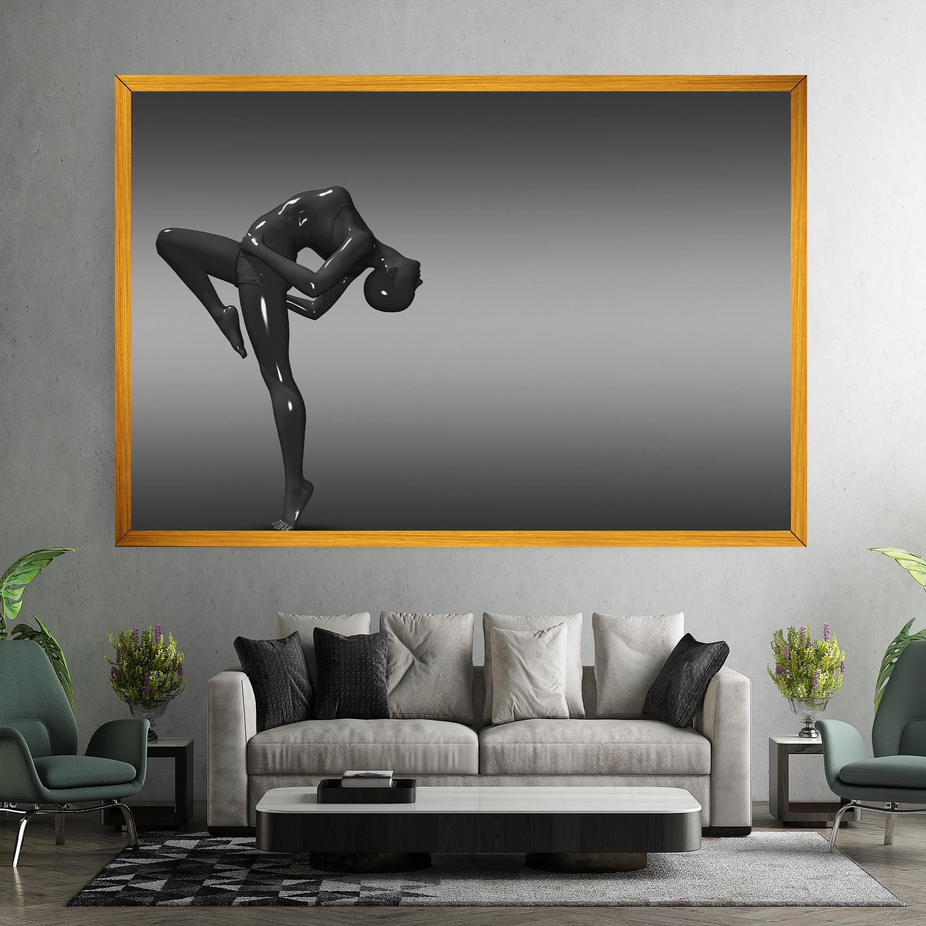 Black Glossy Female Dancer mockup 7
