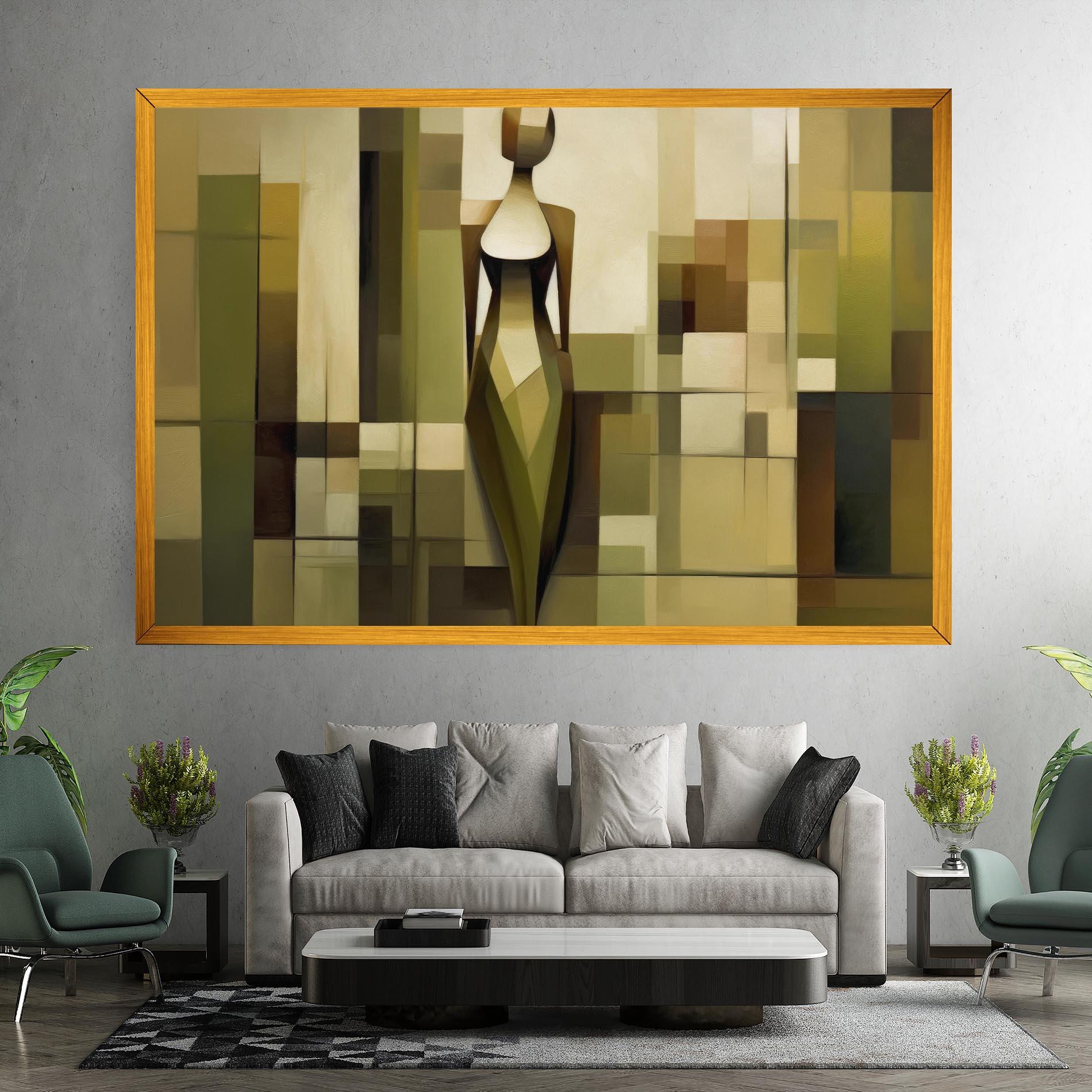 Vászonkép Olive Green Shilouete mockup 7