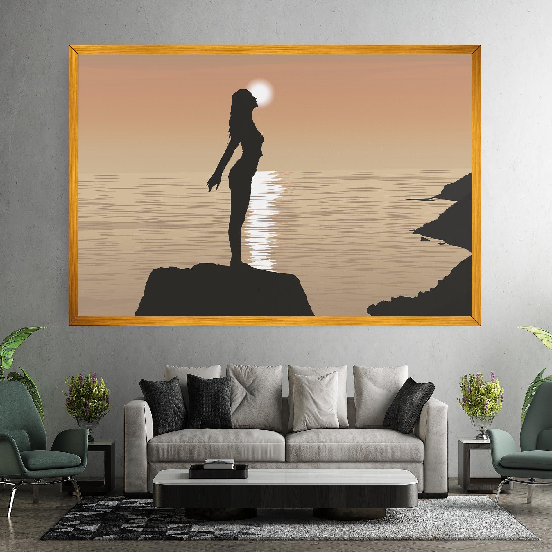 Vászonkép Water Girl Shilouette mockup 7