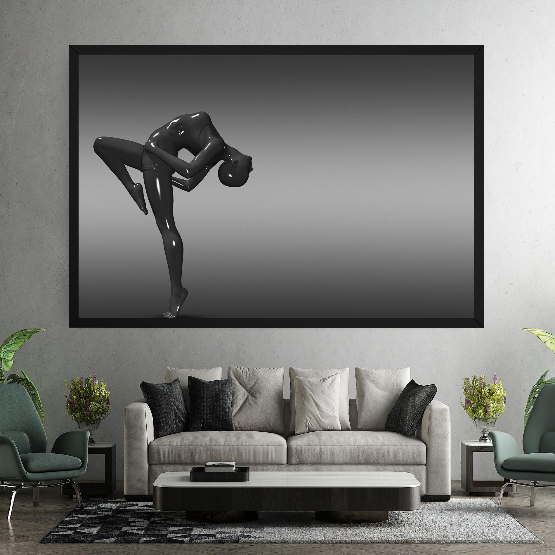 Black Glossy Female Dancer mockup 7